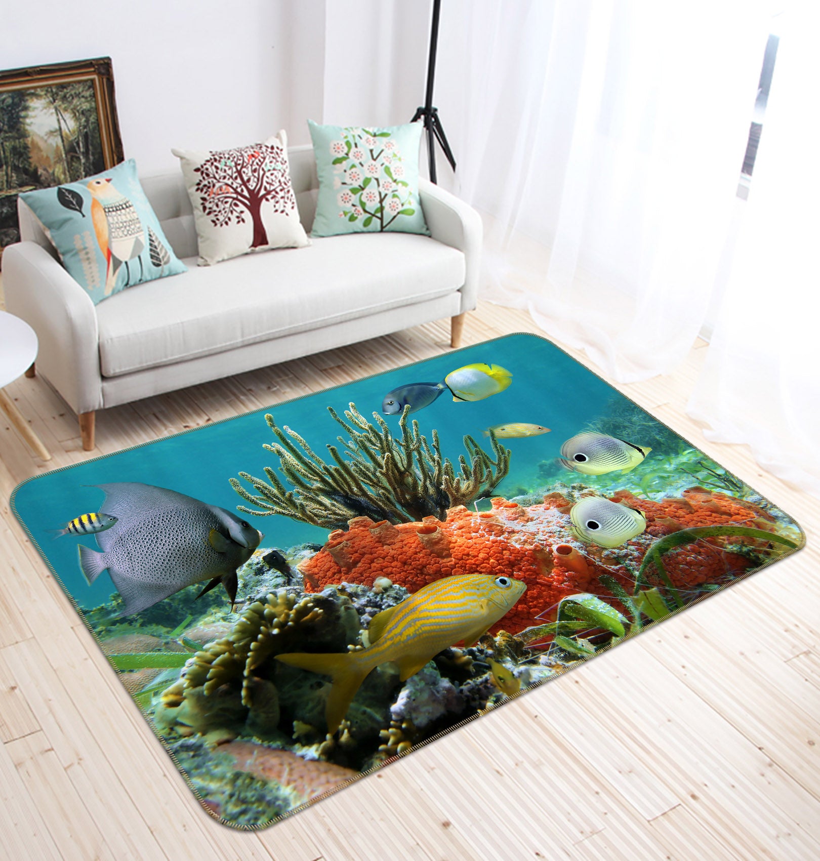 3D Seabed Fish 68187 Animal Non Slip Rug Mat