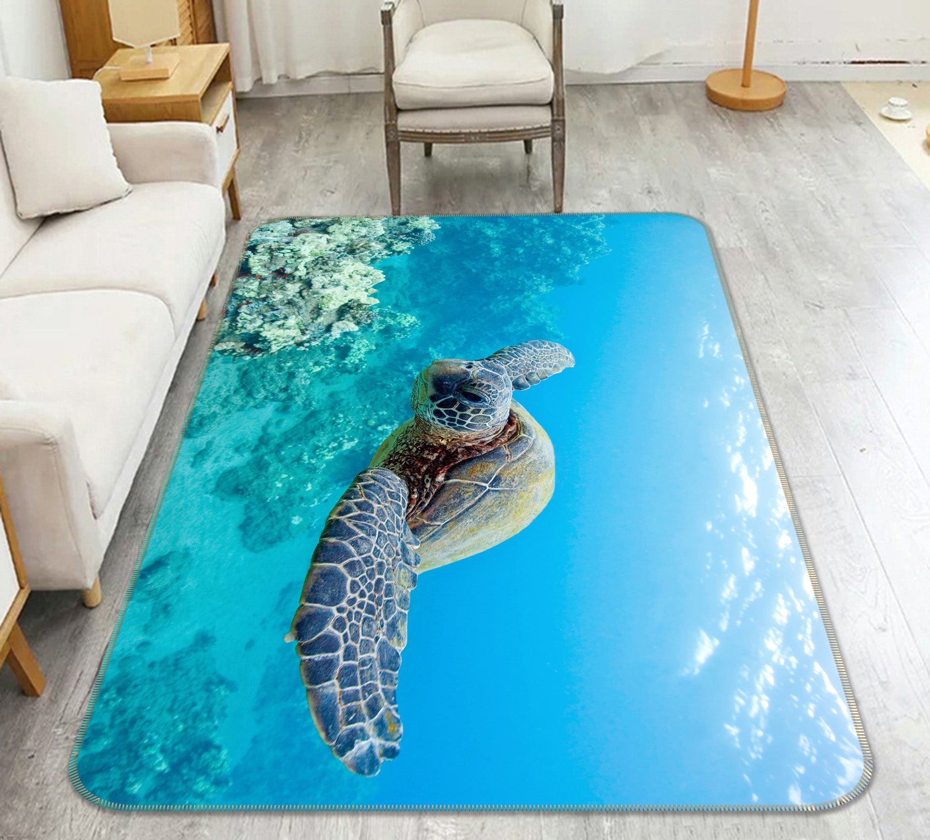 3D Sea Turtle 38121 Animal Non Slip Rug Mat