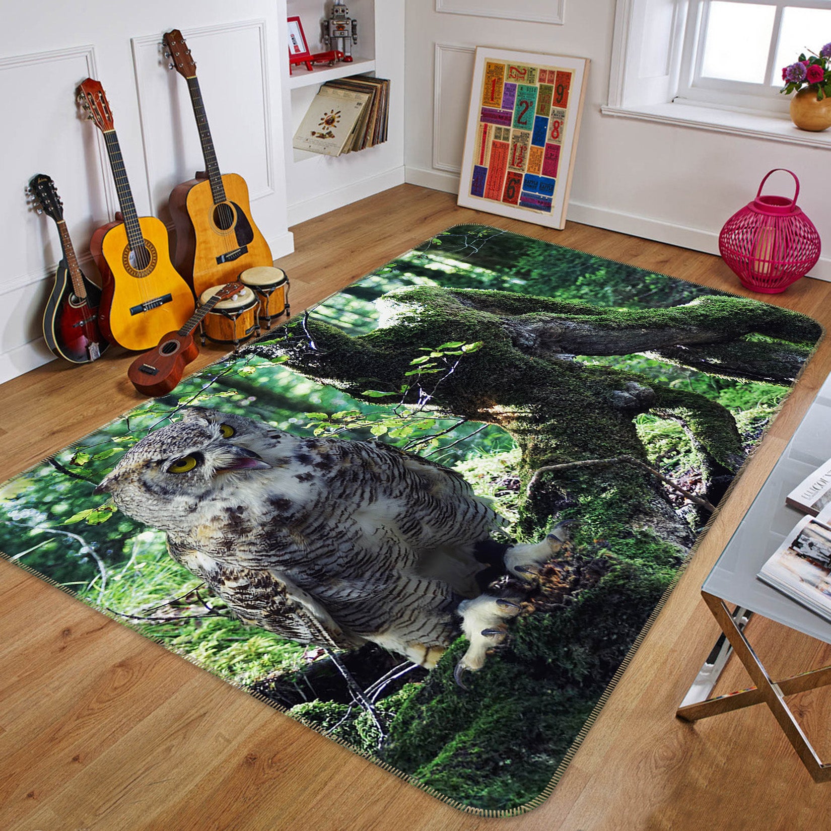 3D Owl Trunk 82137 Animal Non Slip Rug Mat