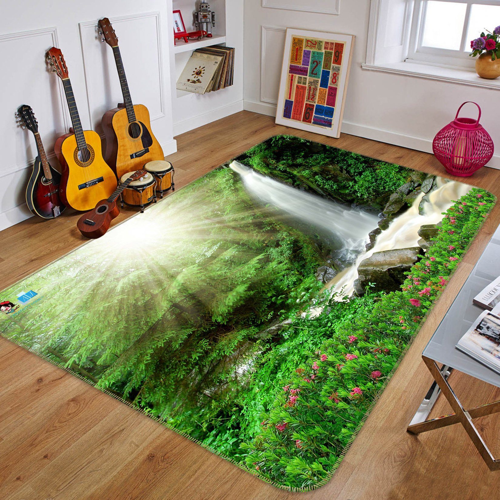 3D Sunshine Waterfall 522 Non Slip Rug Mat Mat AJ Creativity Home 