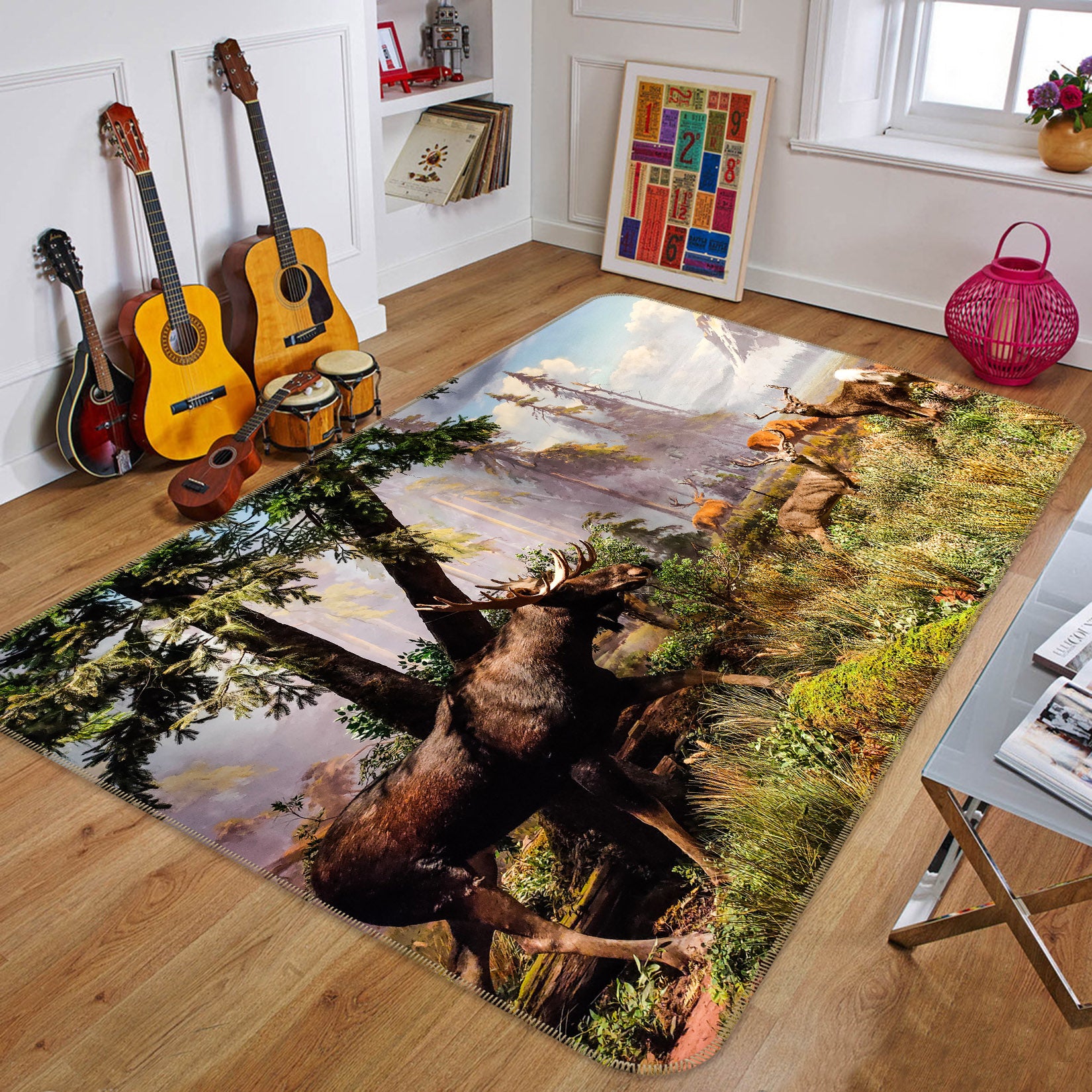 3D Tree Antelope 68218 Animal Non Slip Rug Mat