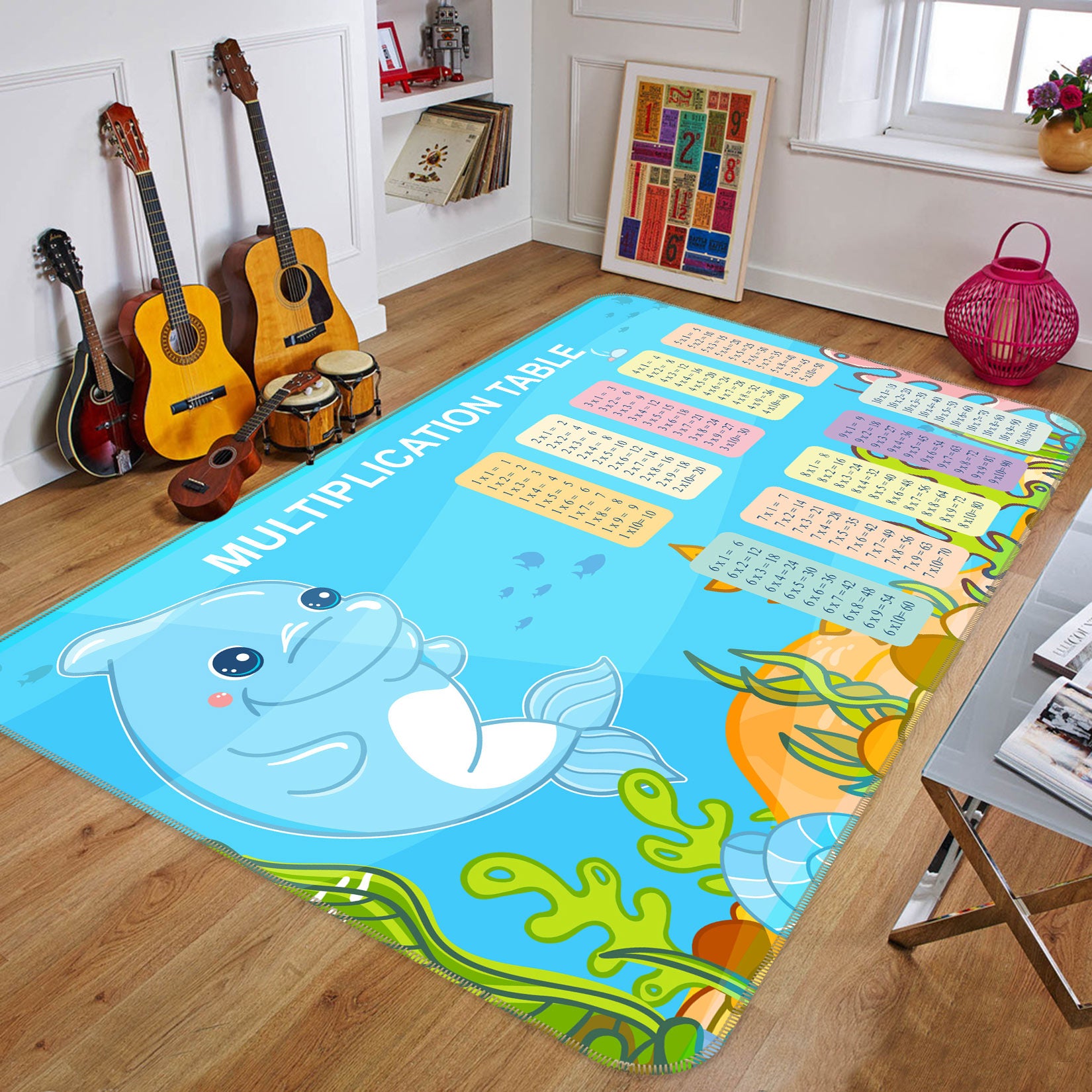 3D Cartoon Dolphin 77203 Non Slip Rug Mat