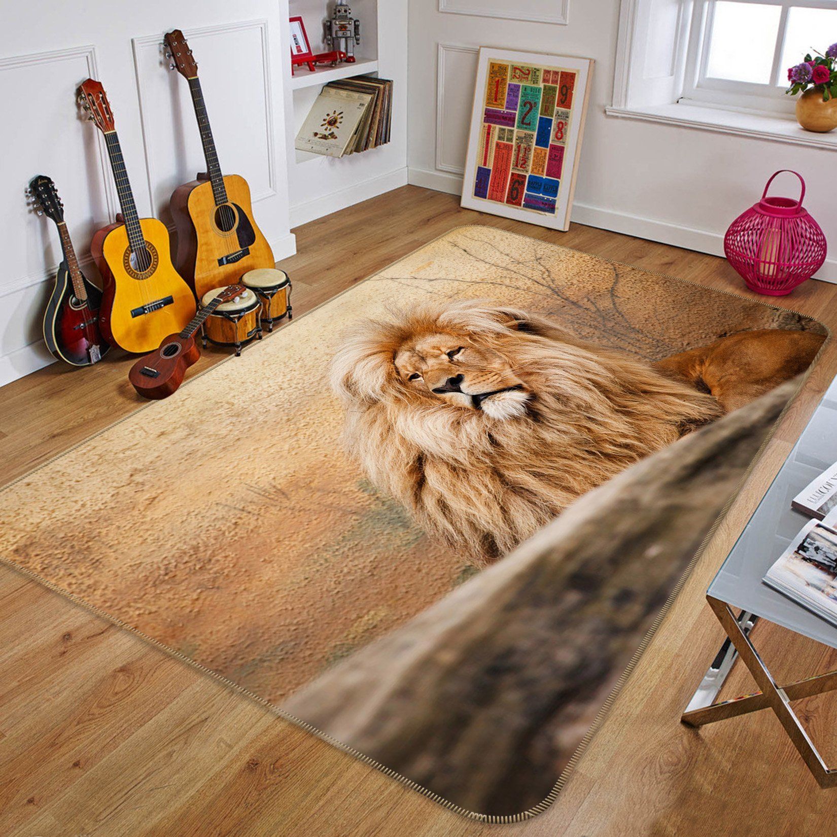 3D South American Lion 551 Animal Non Slip Rug Mat Mat AJ Creativity Home 