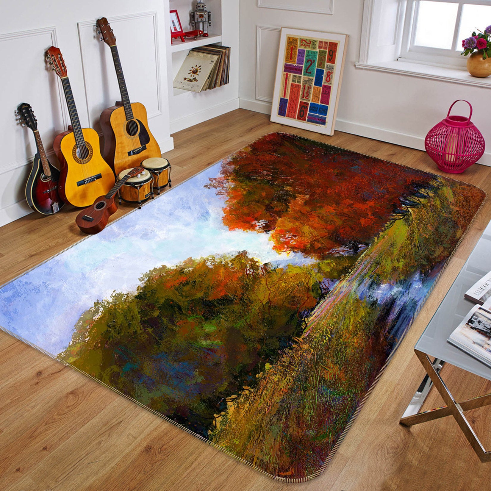 3D Forest River 101 Michael Tienhaara Rug Non Slip Rug Mat