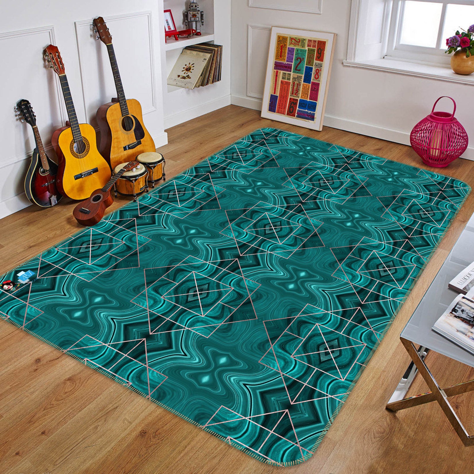 3D Green Texture 83006 Andrea haase Rug Non Slip Rug Mat