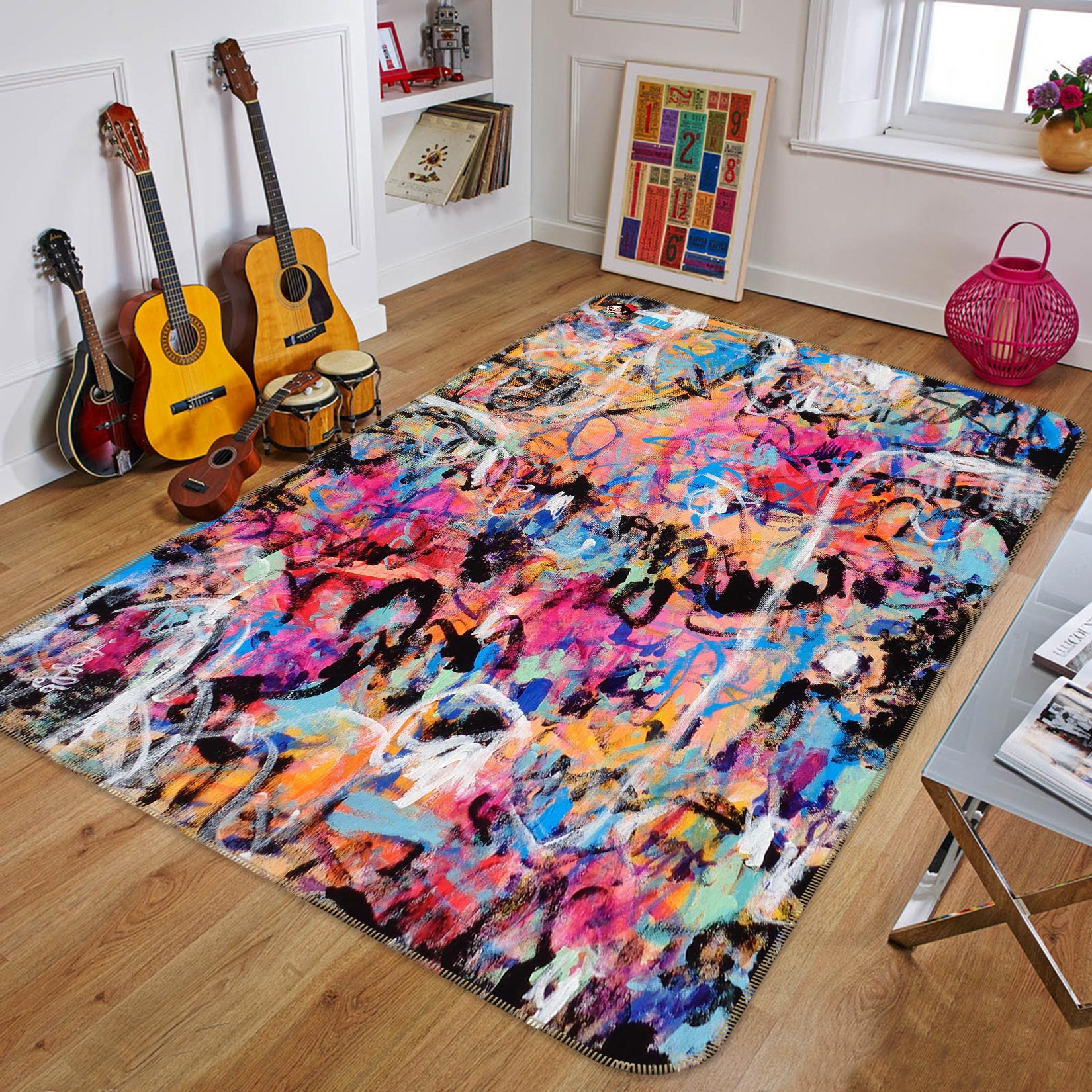 3D Color Splash Paint 123164 Misako Chida Rug Non Slip Rug Mat