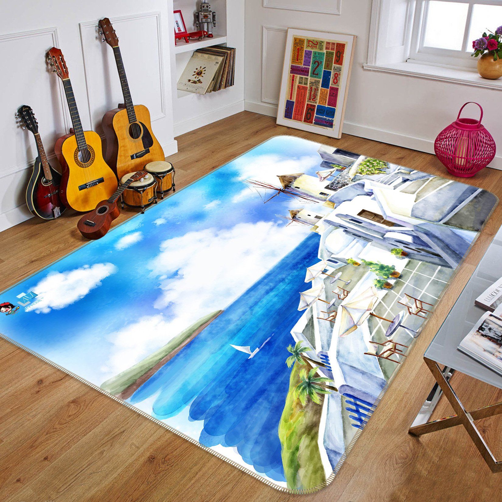 3D Painting Aegean Sea 650 Non Slip Rug Mat Mat AJ Creativity Home 