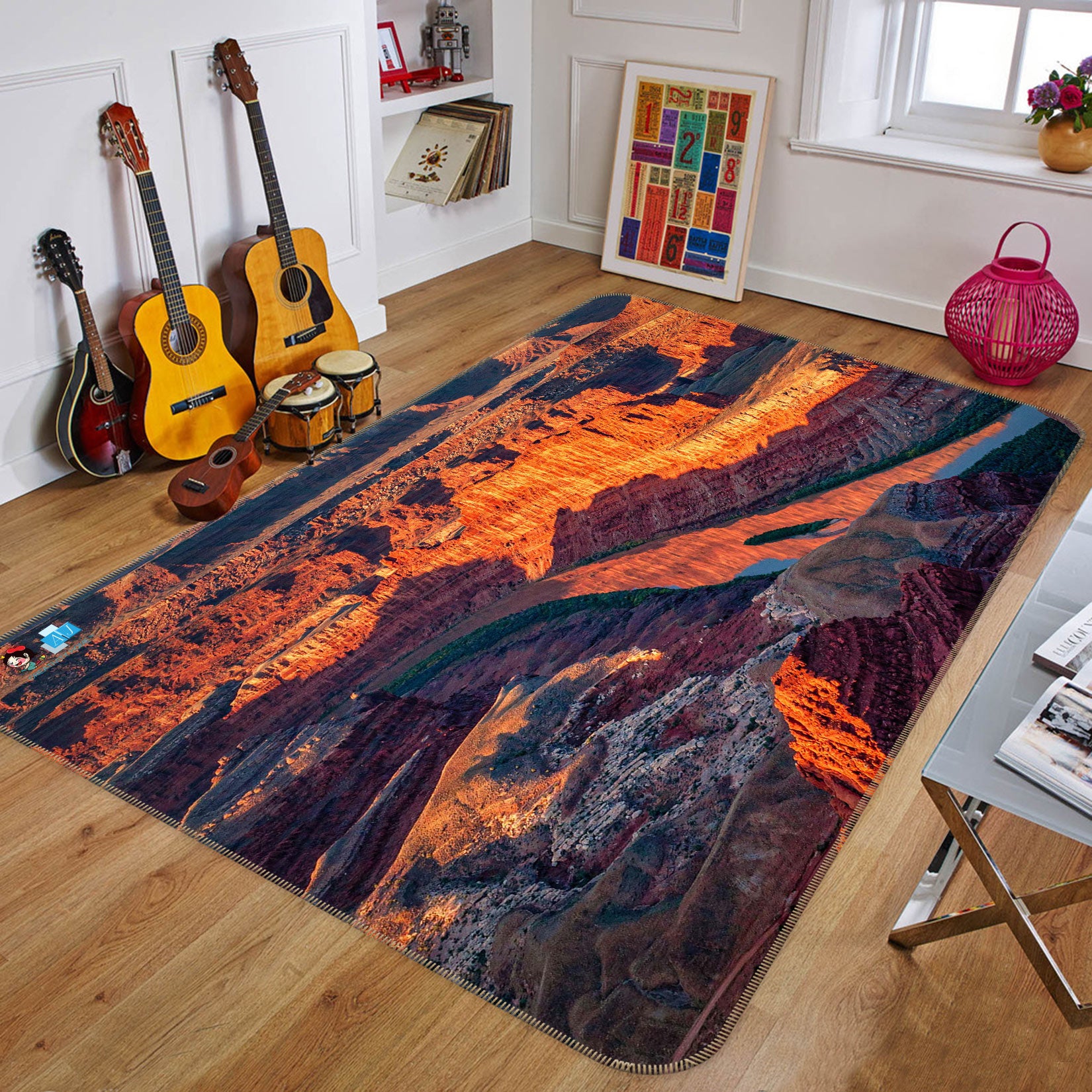 3D Mountain River 5113 Beth Sheridan Rug Non Slip Rug Mat