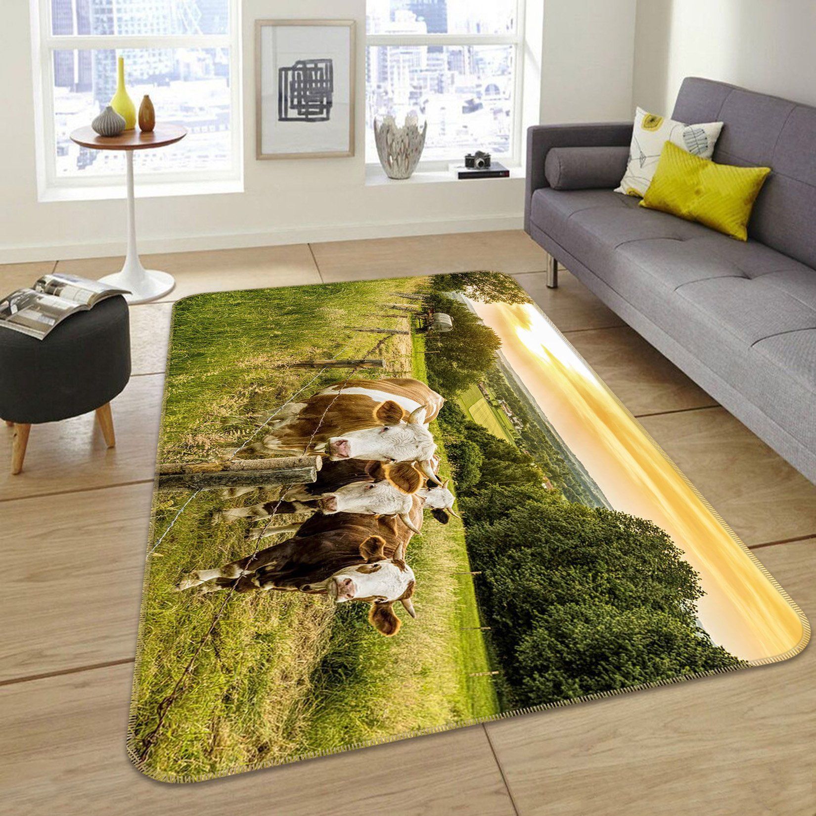 3D Dusk Cow 568 Animal Non Slip Rug Mat Mat AJ Creativity Home 