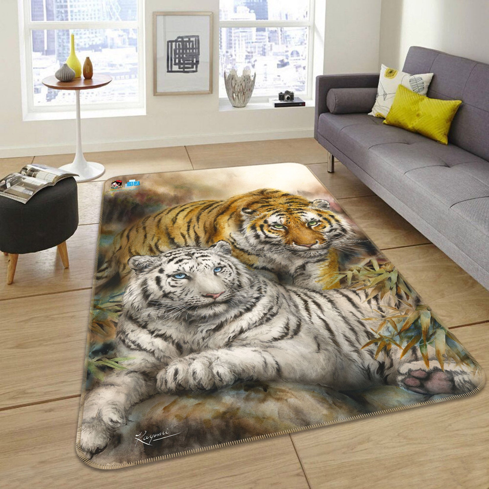 3D Animal Tiger 5705 Kayomi Harai Rug Non Slip Rug Mat