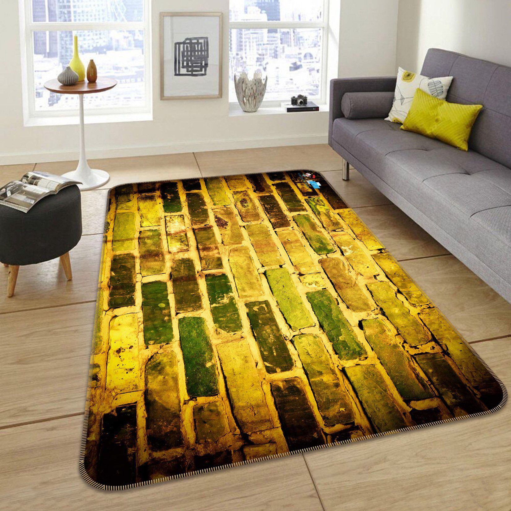 3D Yellow Brick Wall 476 Non Slip Rug Mat Mat AJ Creativity Home 