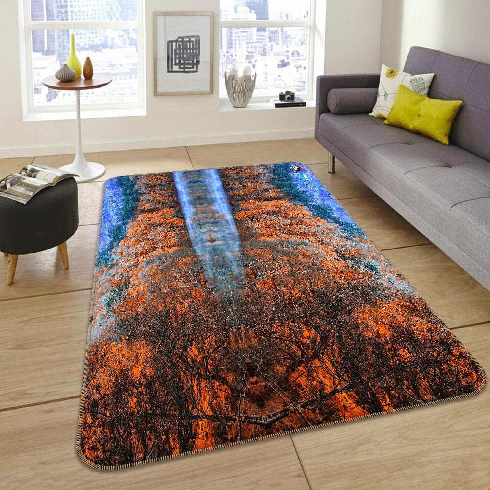 3D Lake Maple Forest 447 Non Slip Rug Mat Mat AJ Creativity Home 