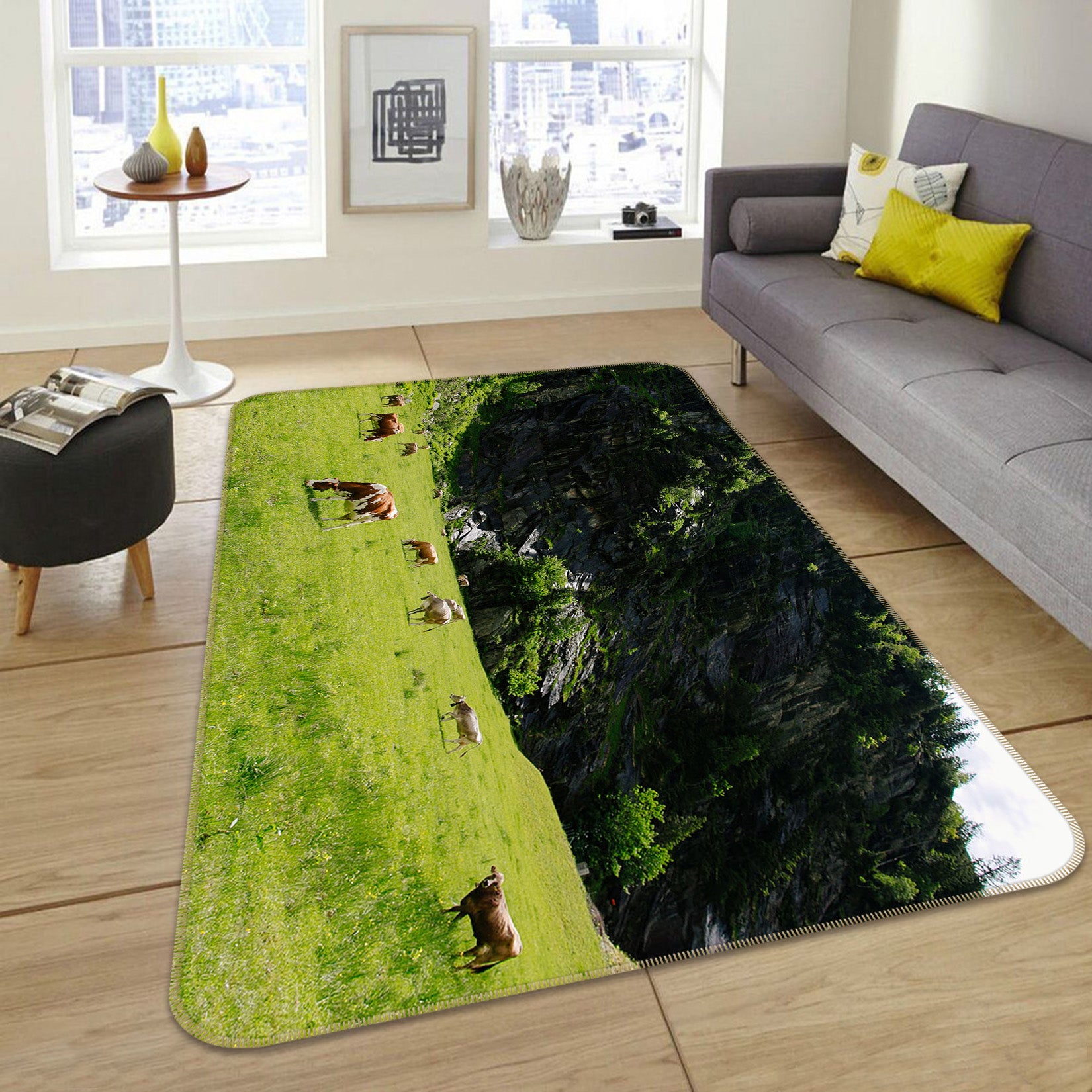 3D Grass Cattle 82063 Animal Non Slip Rug Mat