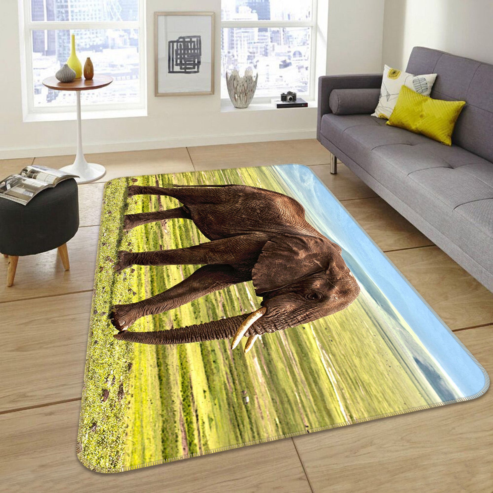 3D Elephant 82092 Animal Non Slip Rug Mat