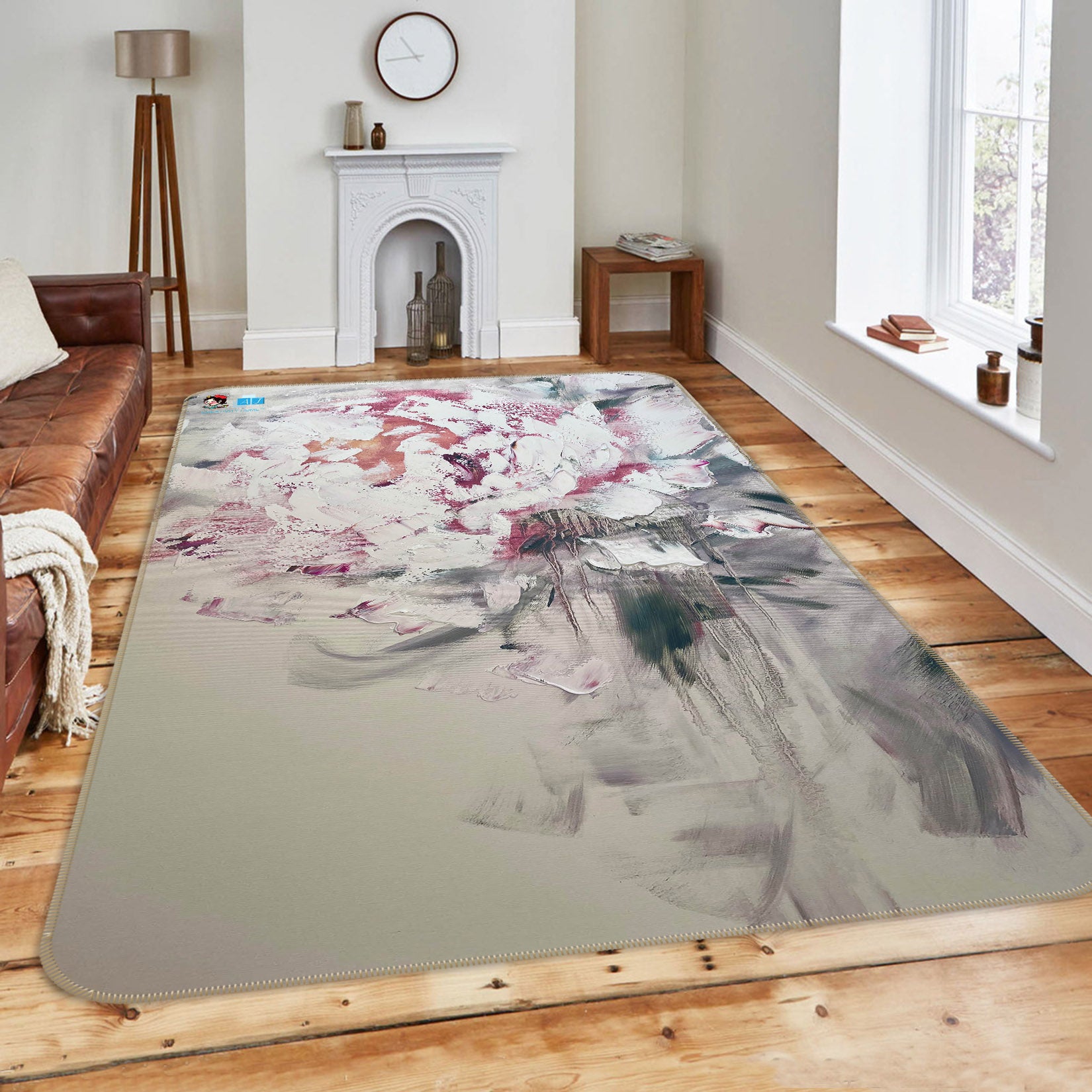 3D Paint Flower 3042 Skromova Marina Rug Non Slip Rug Mat