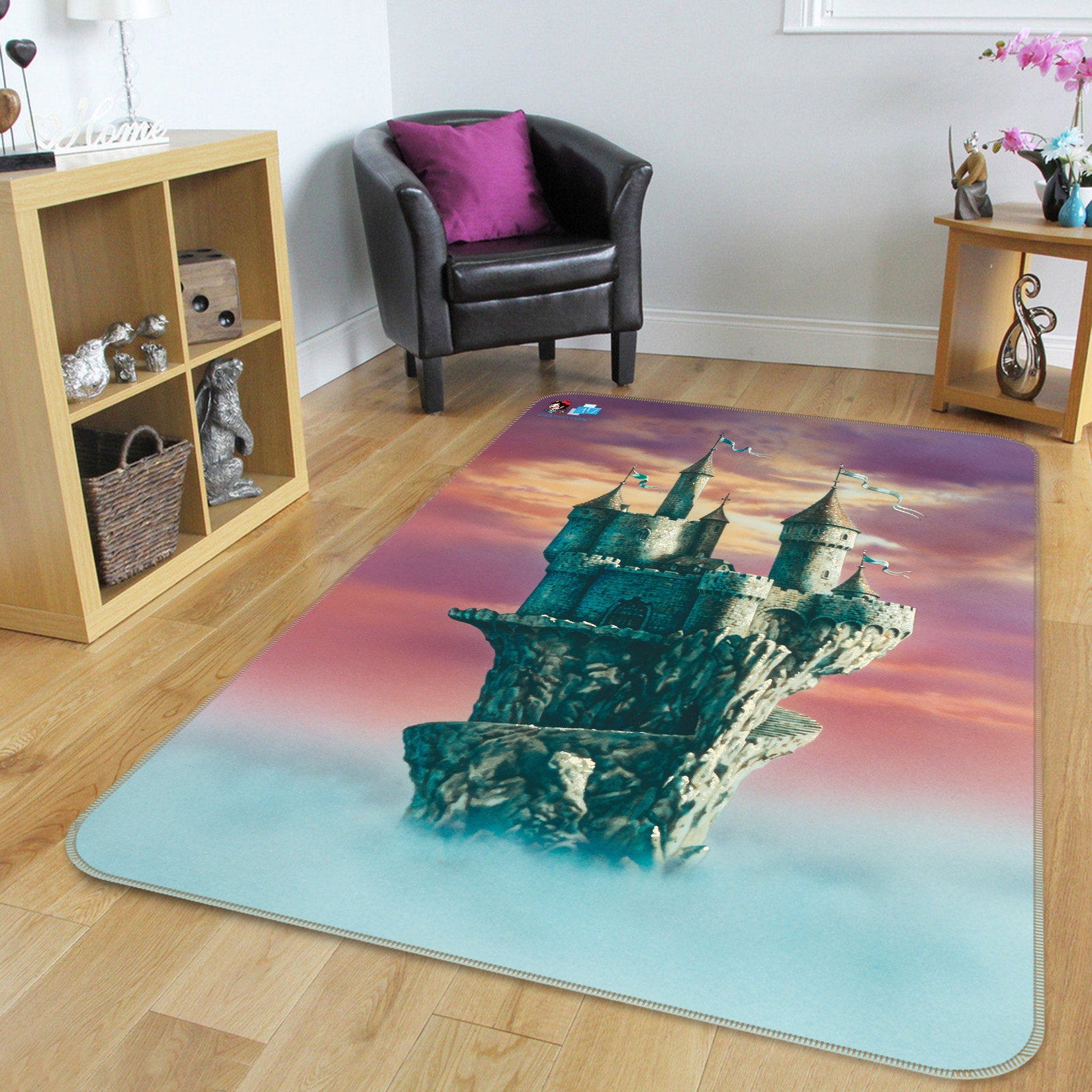 3D Sky Castle 6001 Ciruelo Rug Non Slip Rug Mat