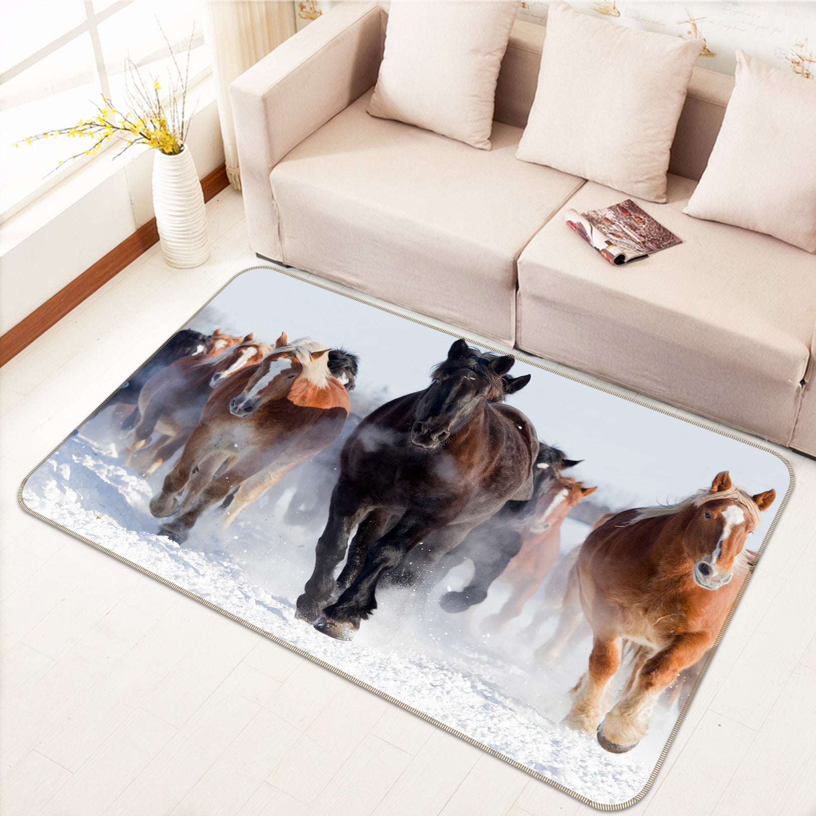 3D Horse Group 38130 Animal Non Slip Rug Mat