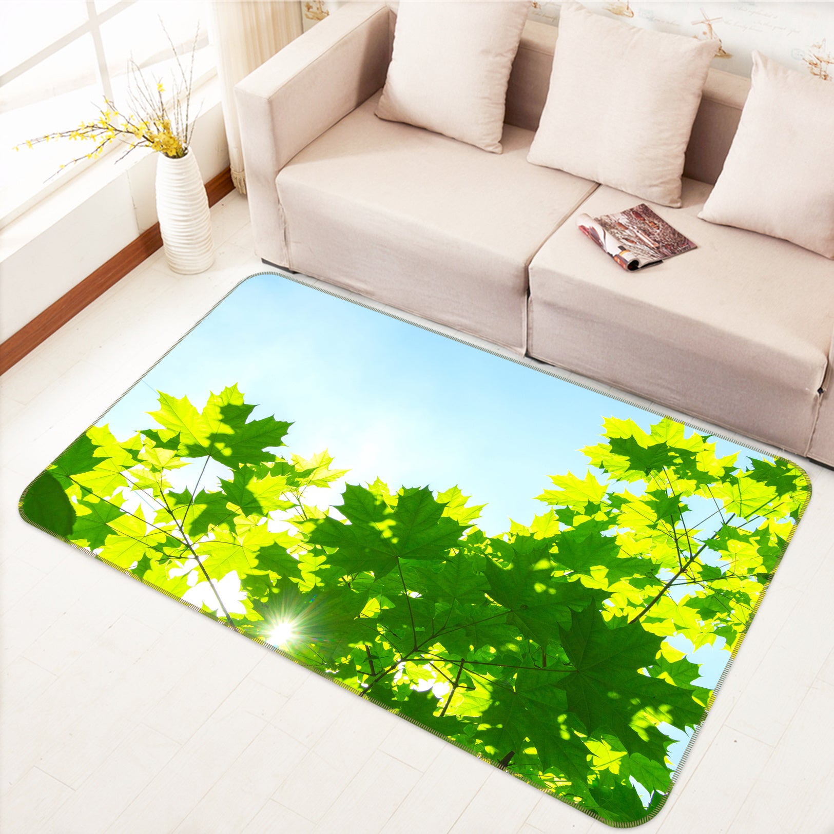 3D Leaves 77207 Non Slip Rug Mat