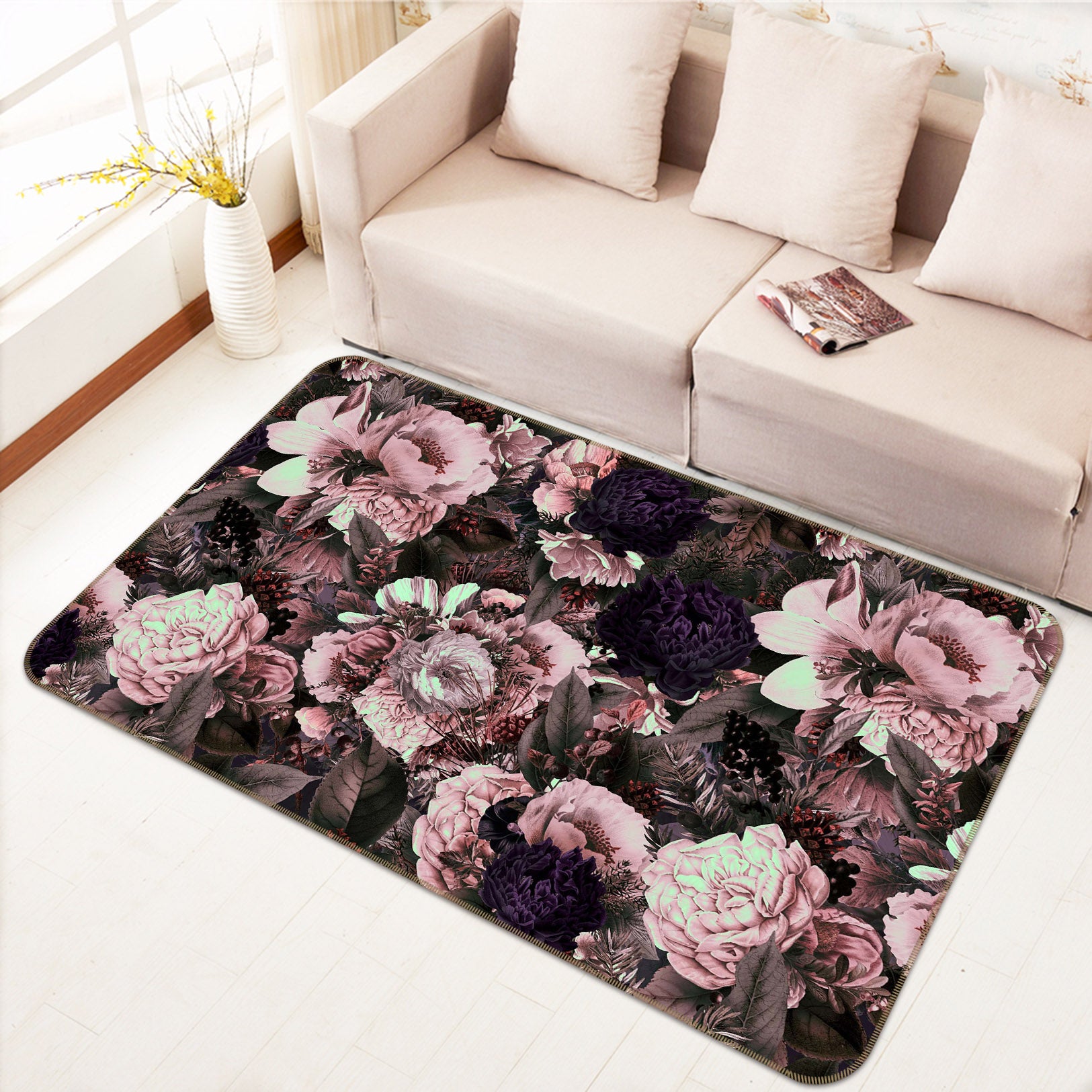 3D Brilliant Flowers 162 Uta Naumann Rug Non Slip Rug Mat