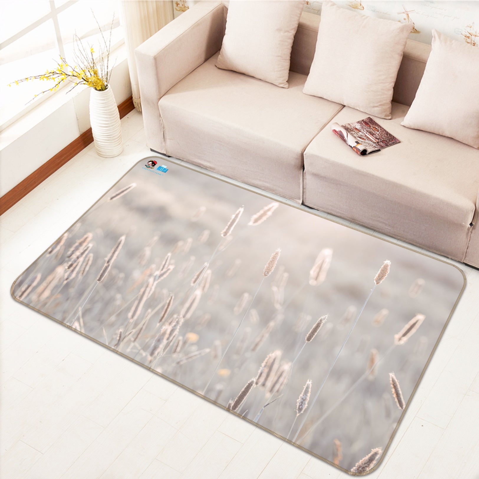 3D Sunshine Weeds 6734 Assaf Frank Rug Non Slip Rug Mat