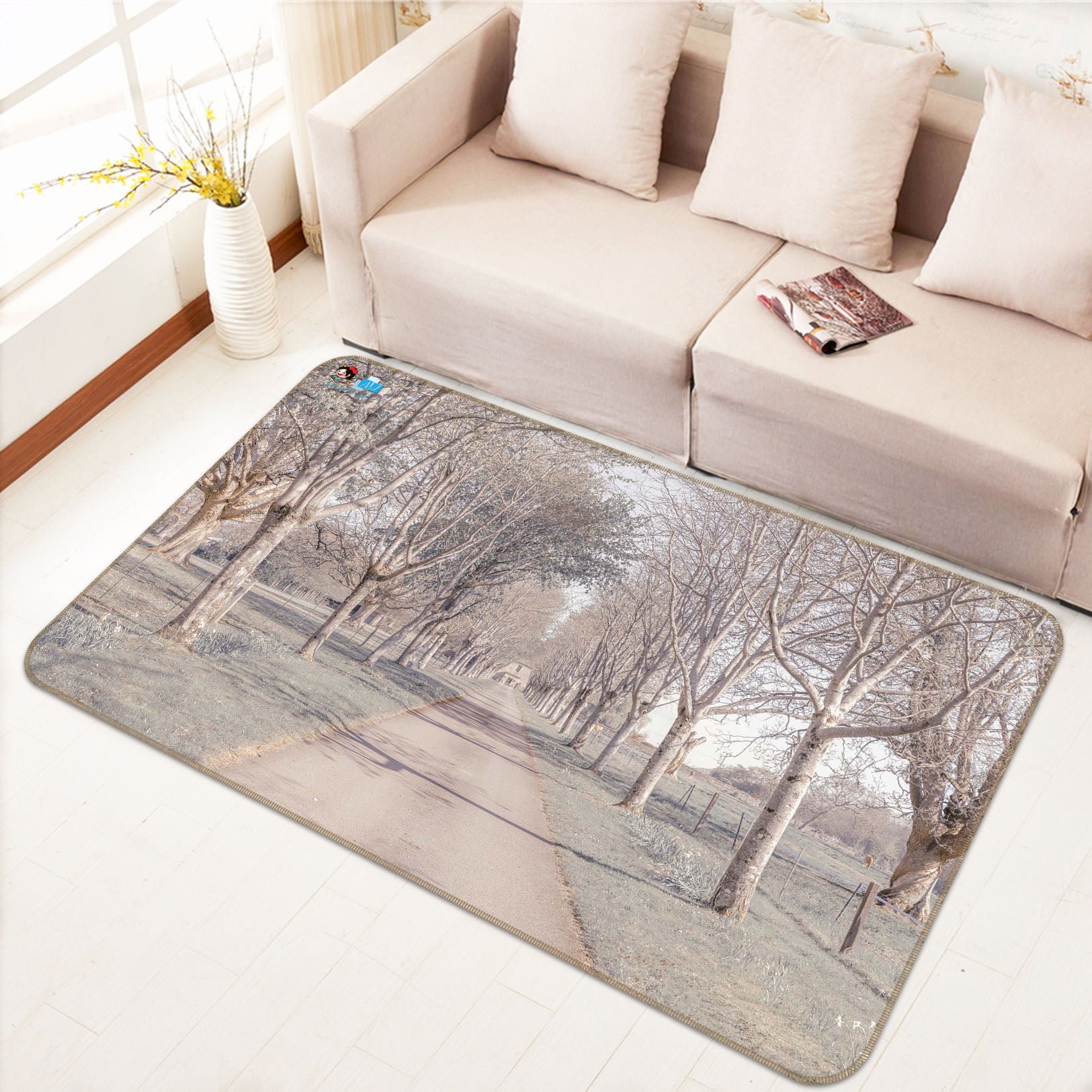 3D Tree Path 6774 Assaf Frank Rug Non Slip Rug Mat