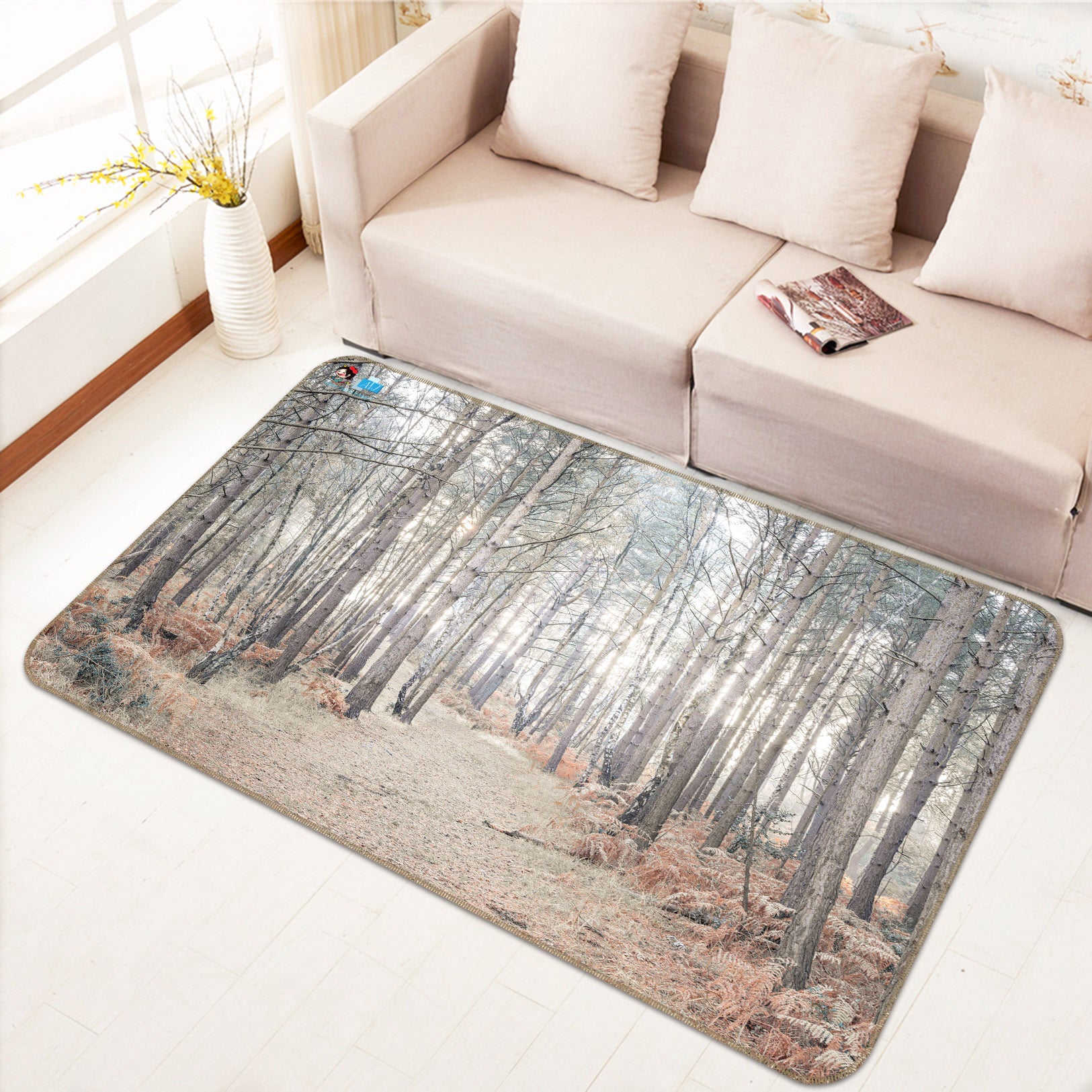 3D Tree Trunk 6793 Assaf Frank Rug Non Slip Rug Mat