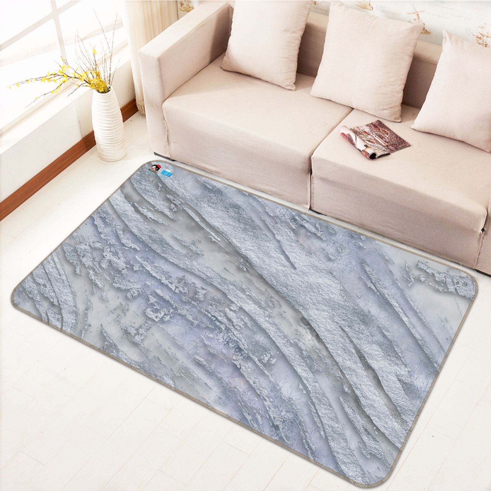 3D Gray Texture 83022 Andrea haase Rug Non Slip Rug Mat