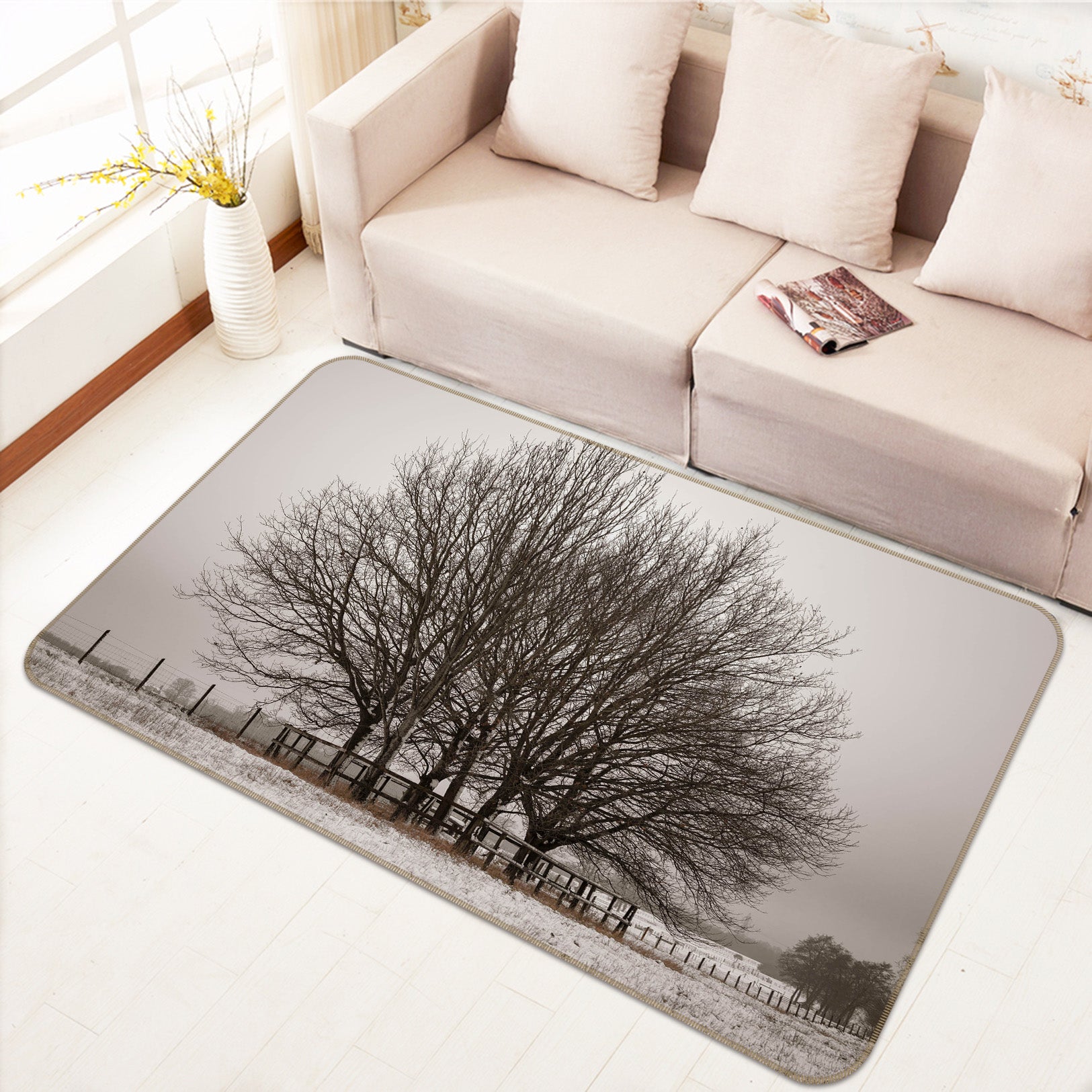 3D Dead Tree 140 Assaf Frank Rug Non Slip Rug Mat