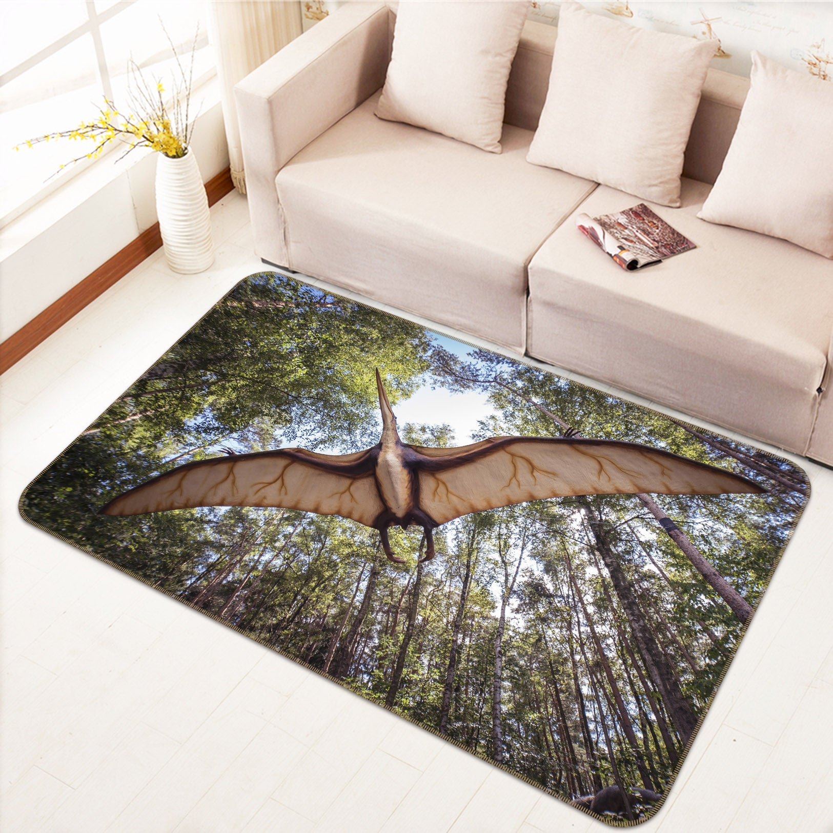 3D Pterodactyl Forest 68203 Animal Non Slip Rug Mat