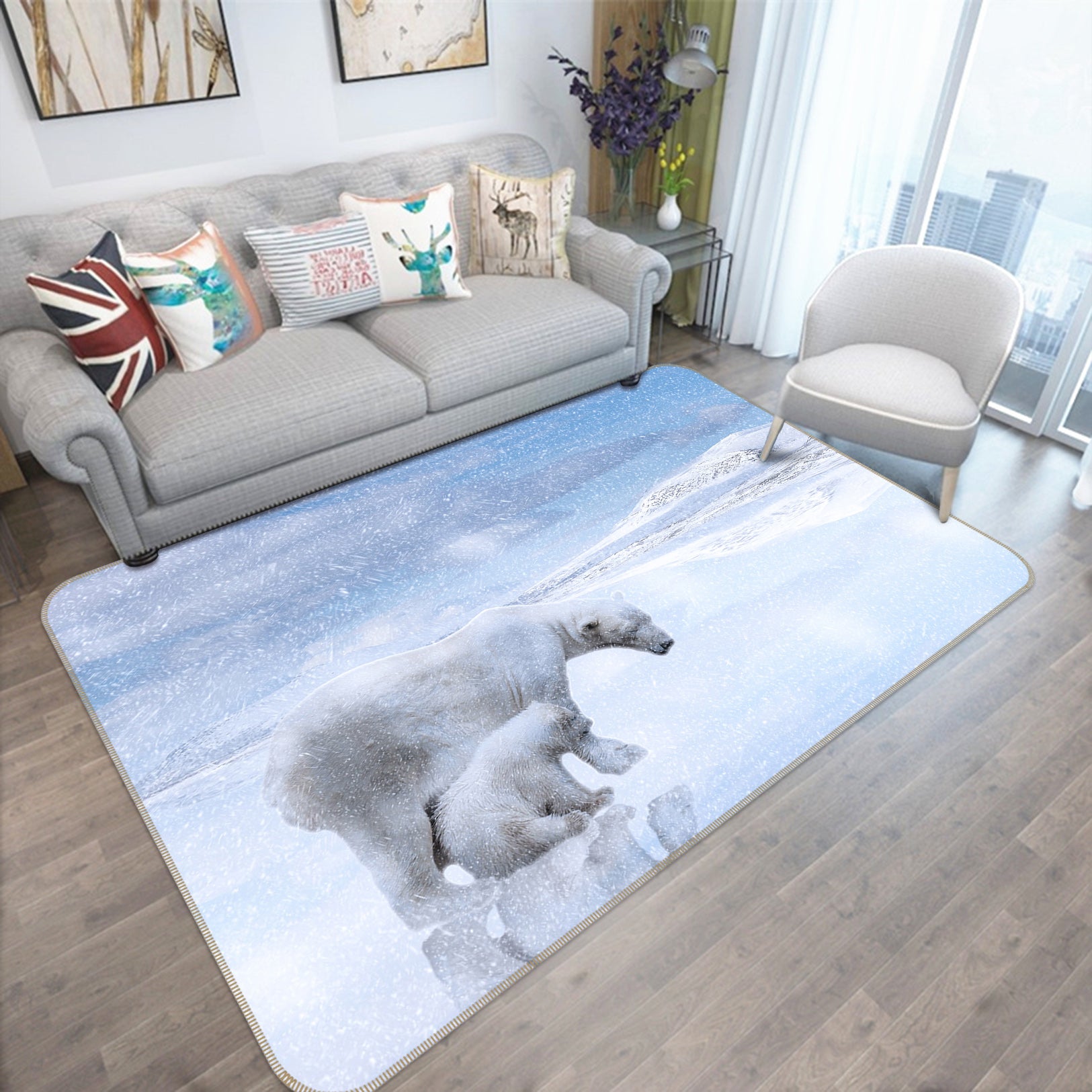 3D Polar Bear 82144 Animal Non Slip Rug Mat