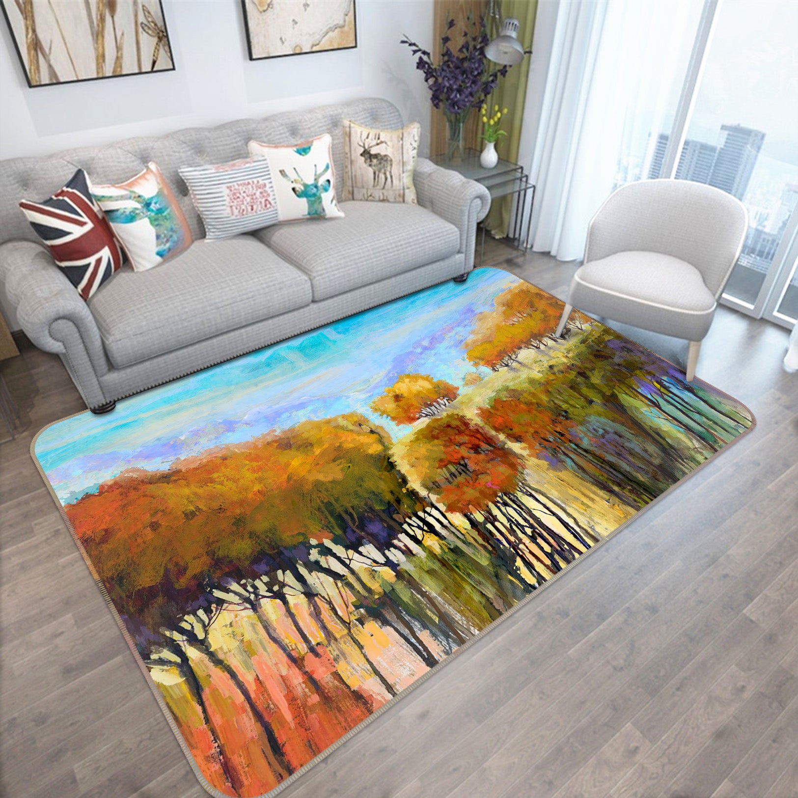 3D Painting Woods 114 Michael Tienhaara Rug Non Slip Rug Mat