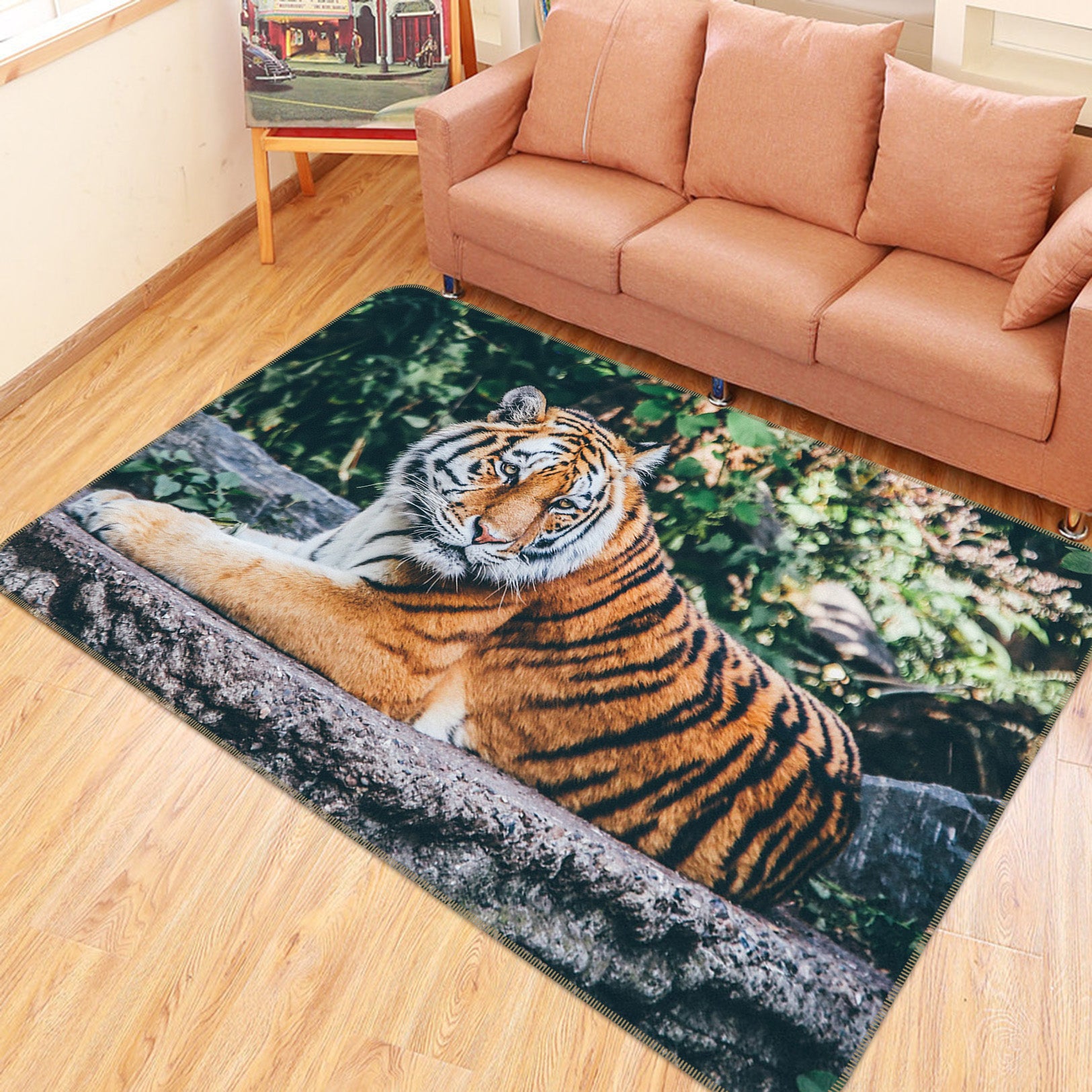 3D Resting Tiger 82076 Animal Non Slip Rug Mat