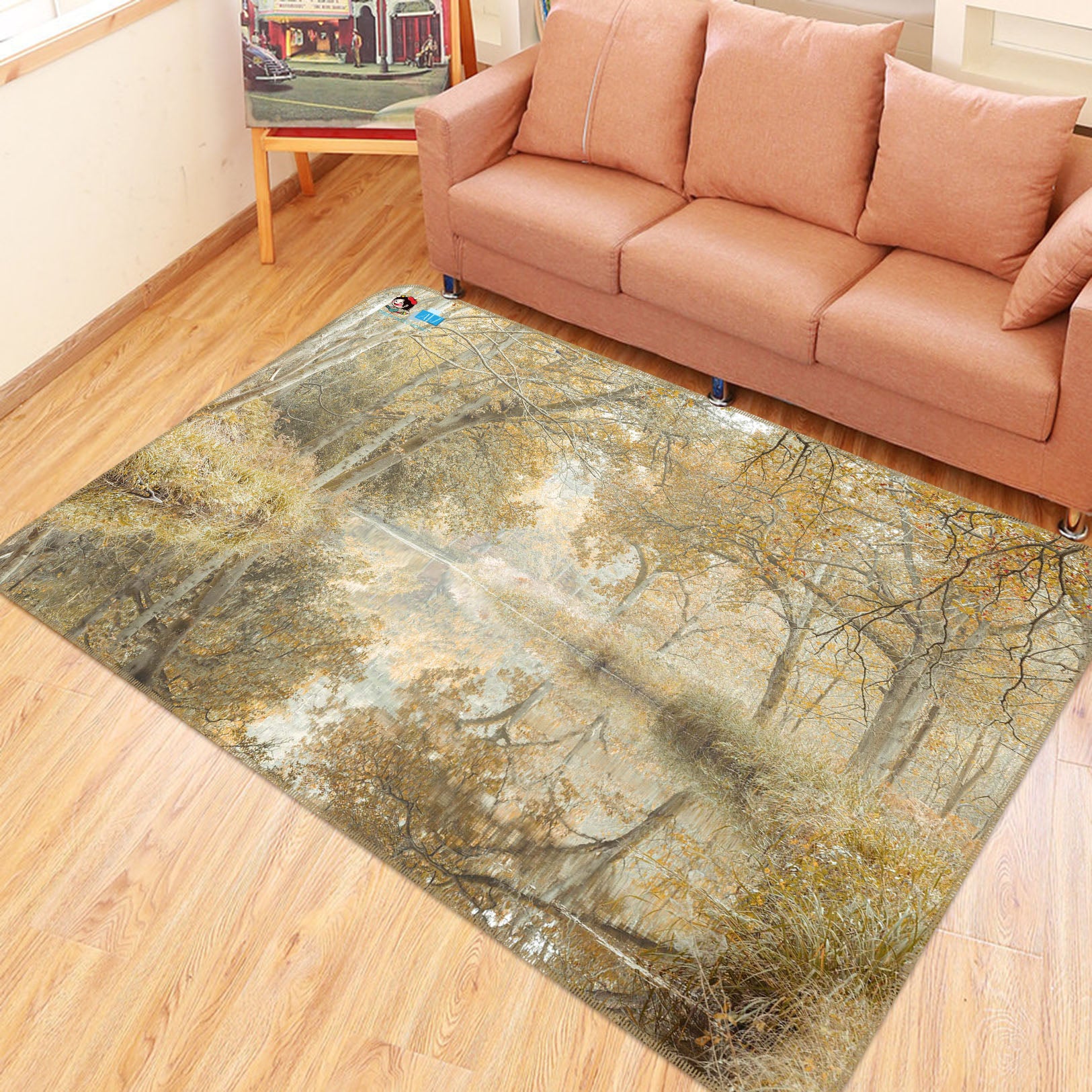 3D Autumn Tree 6746 Assaf Frank Rug Non Slip Rug Mat