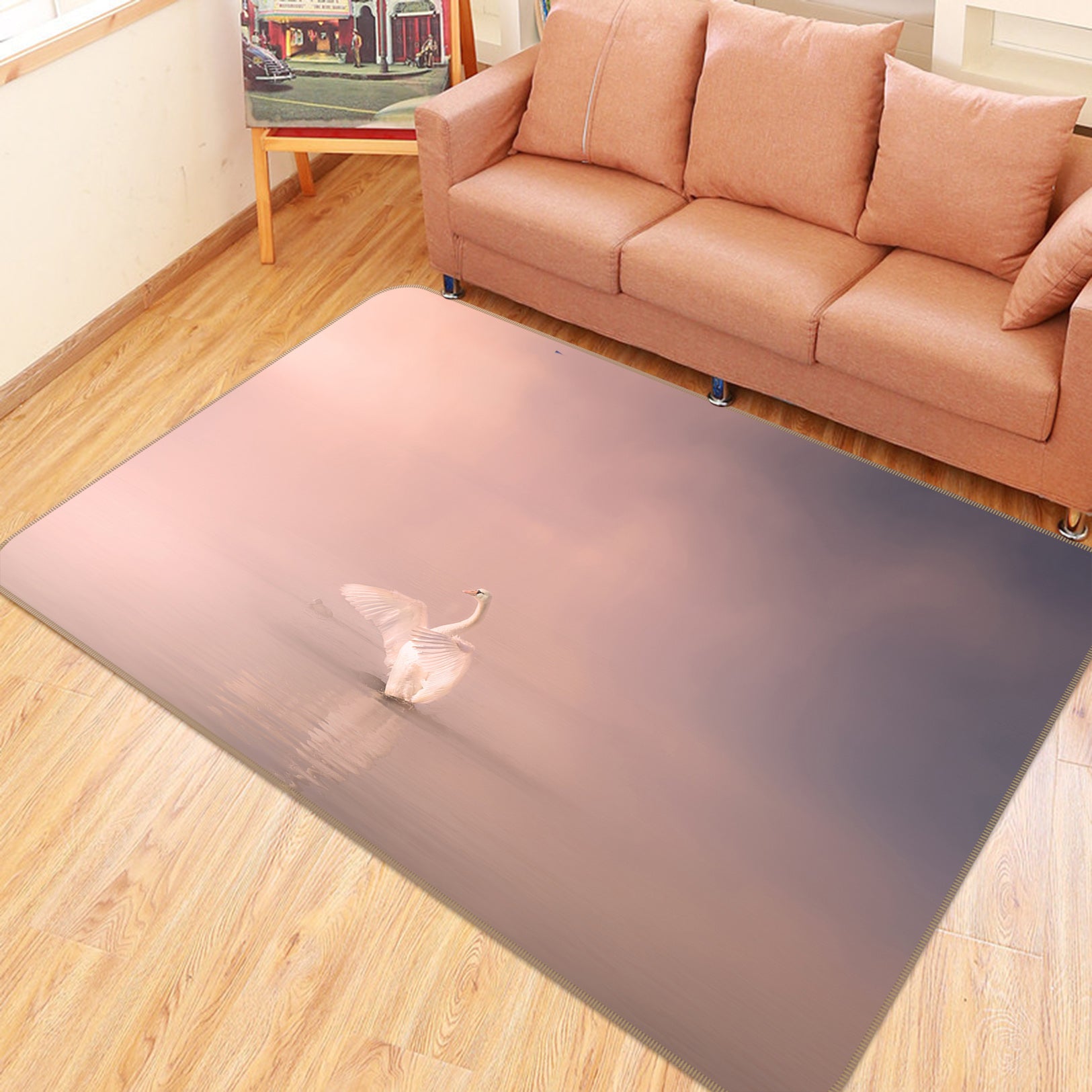 3D Lake Swan 82160 Animal Non Slip Rug Mat