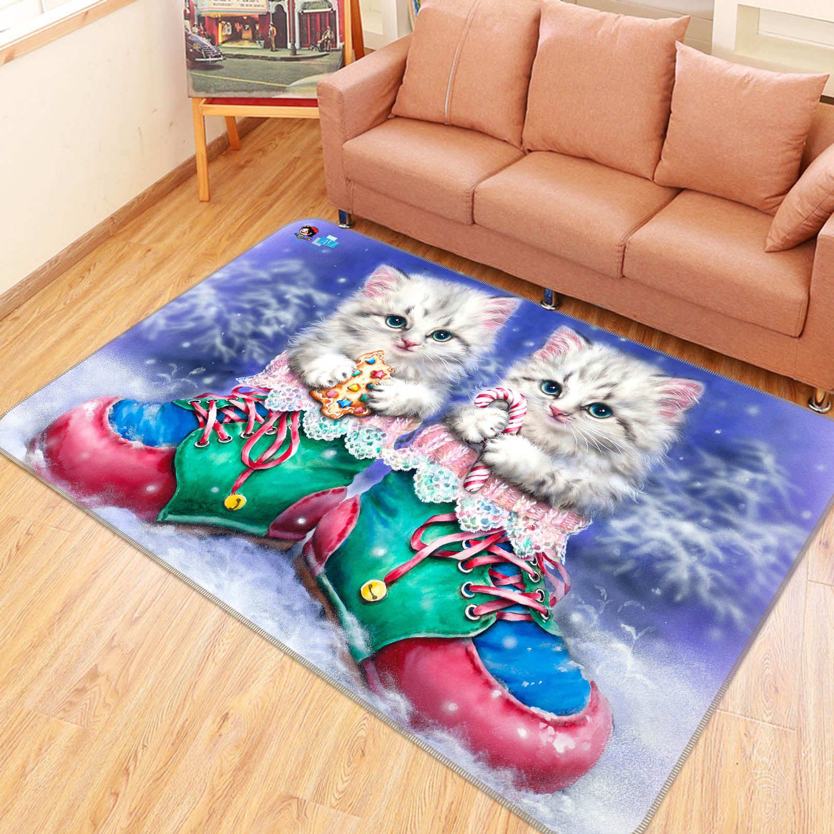 3D Cat Shoes 5656 Kayomi Harai Rug Non Slip Rug Mat