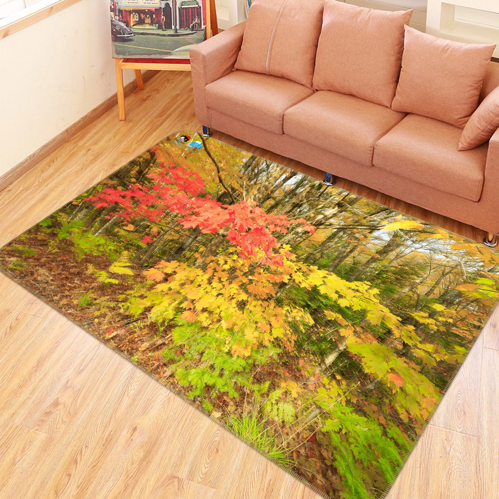 3D Jungle Leaves 62042 Kathy Barefield Rug Non Slip Rug Mat