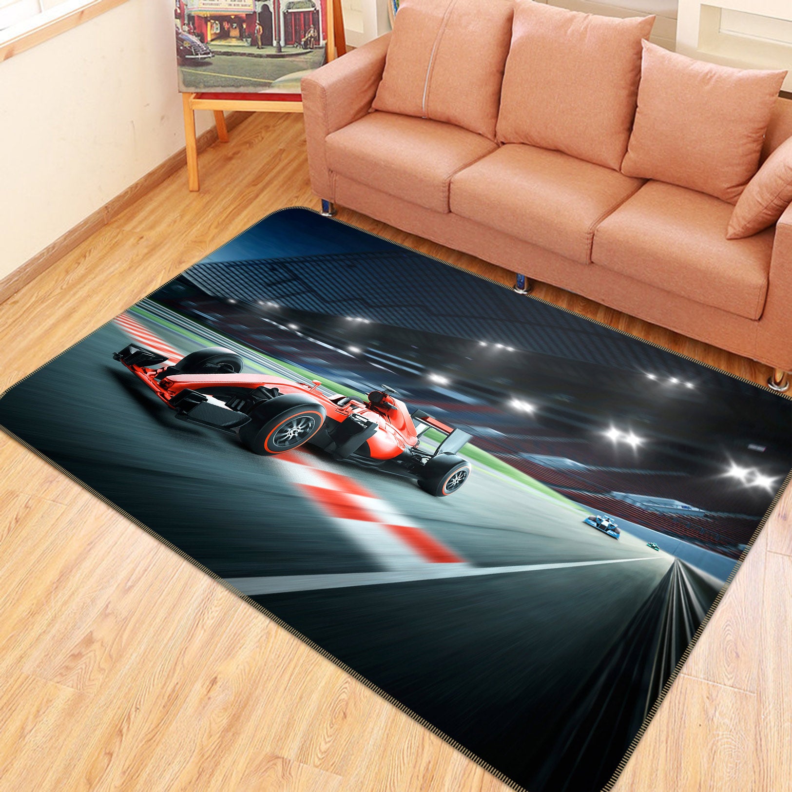 3D Racing Car 68021 Vehicle Non Slip Rug Mat