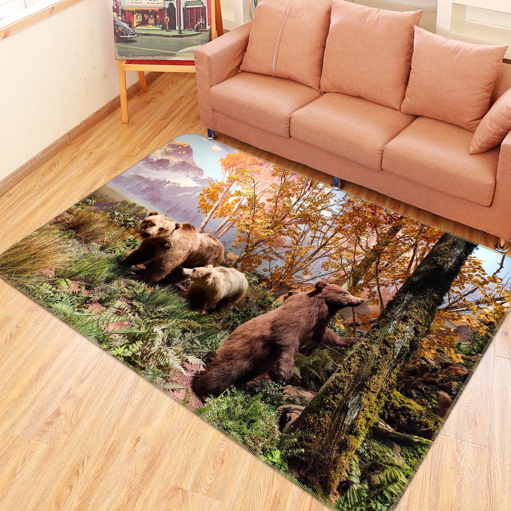 3D Tree Bear 68217 Animal Non Slip Rug Mat