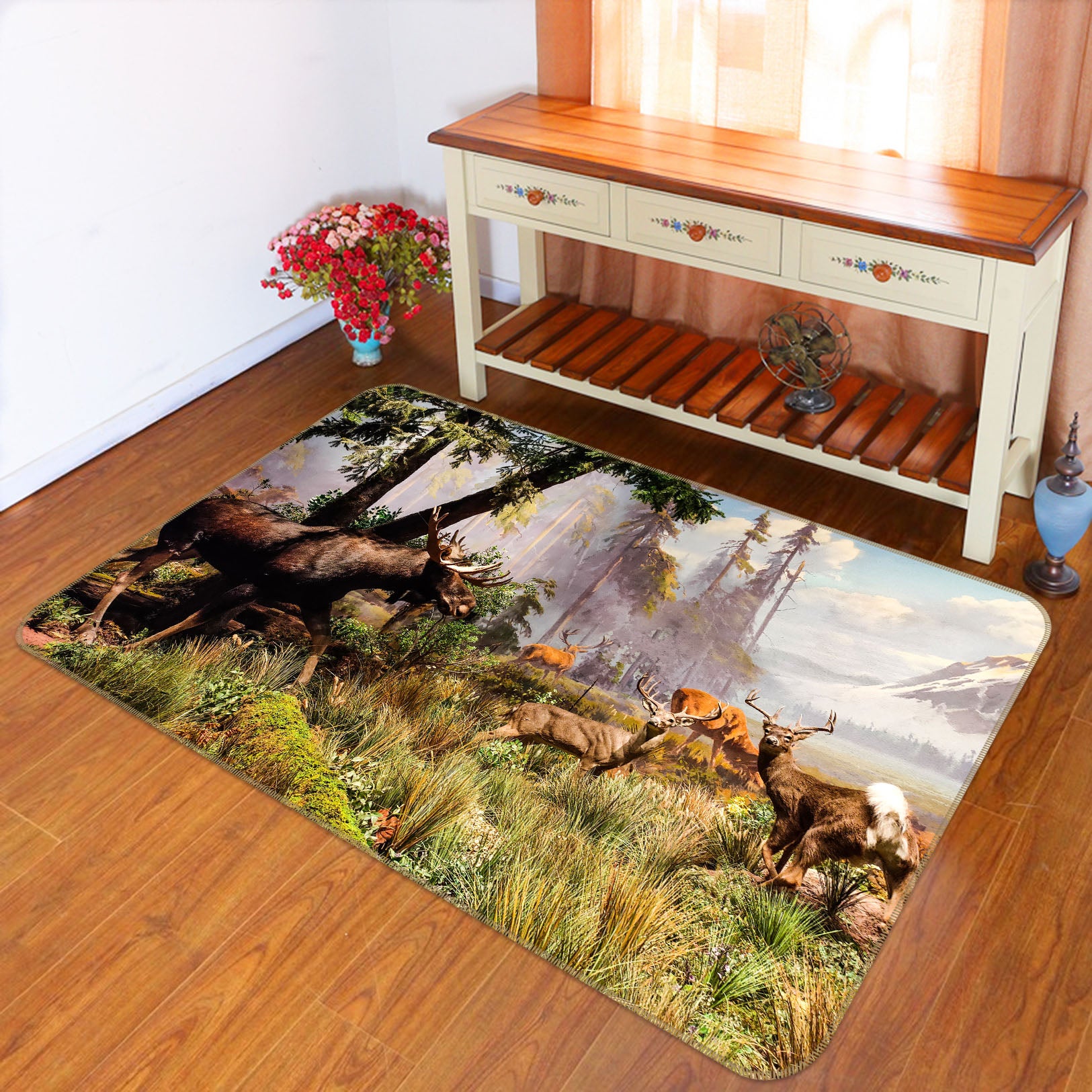 3D Tree Antelope 68218 Animal Non Slip Rug Mat