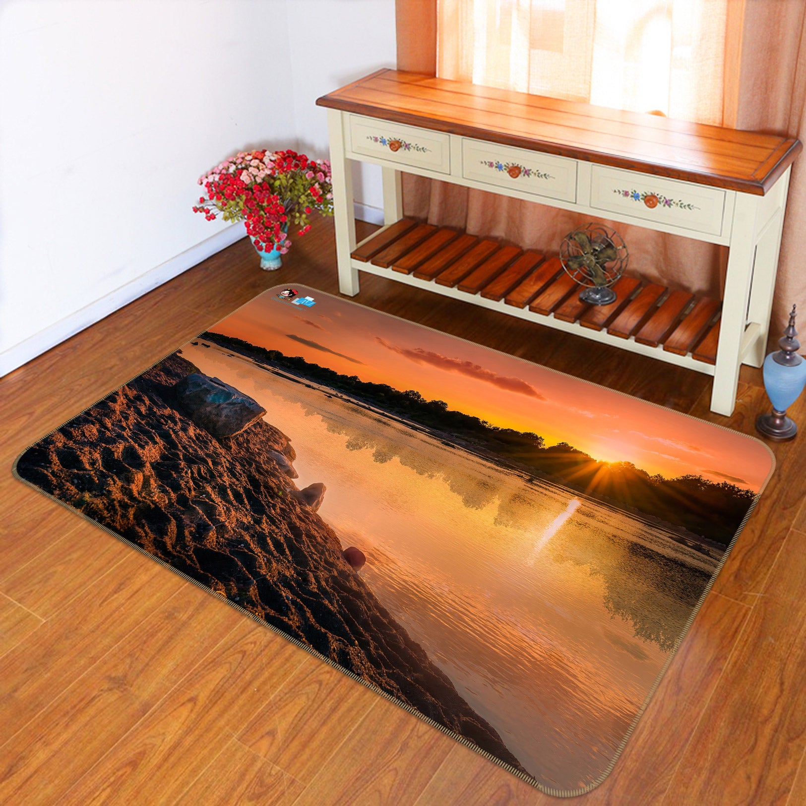 3D Lake Sunshine 5124 Beth Sheridan Rug Non Slip Rug Mat