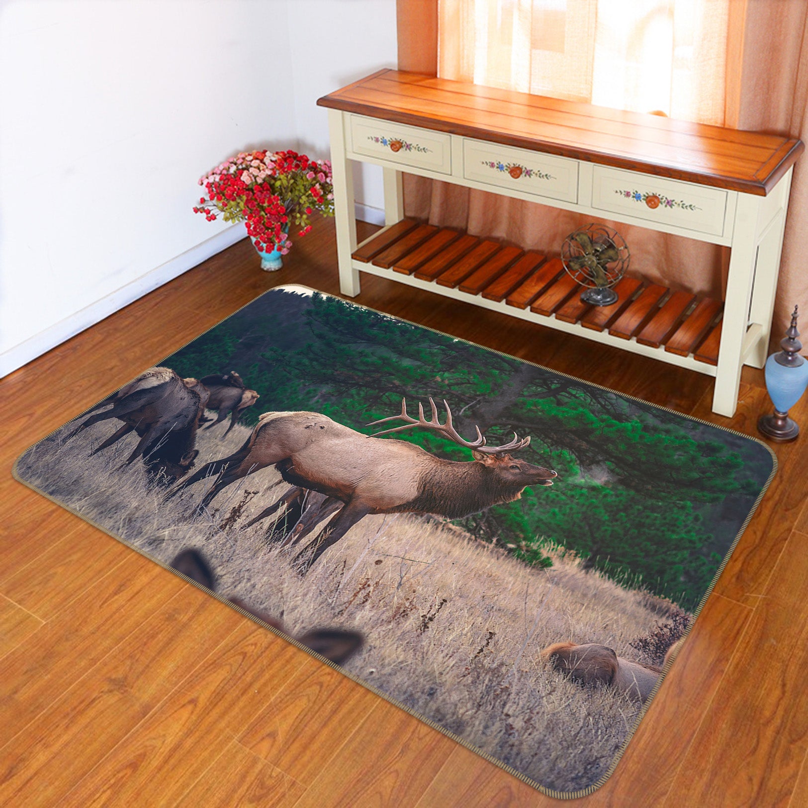 3D Elk 82096 Animal Non Slip Rug Mat