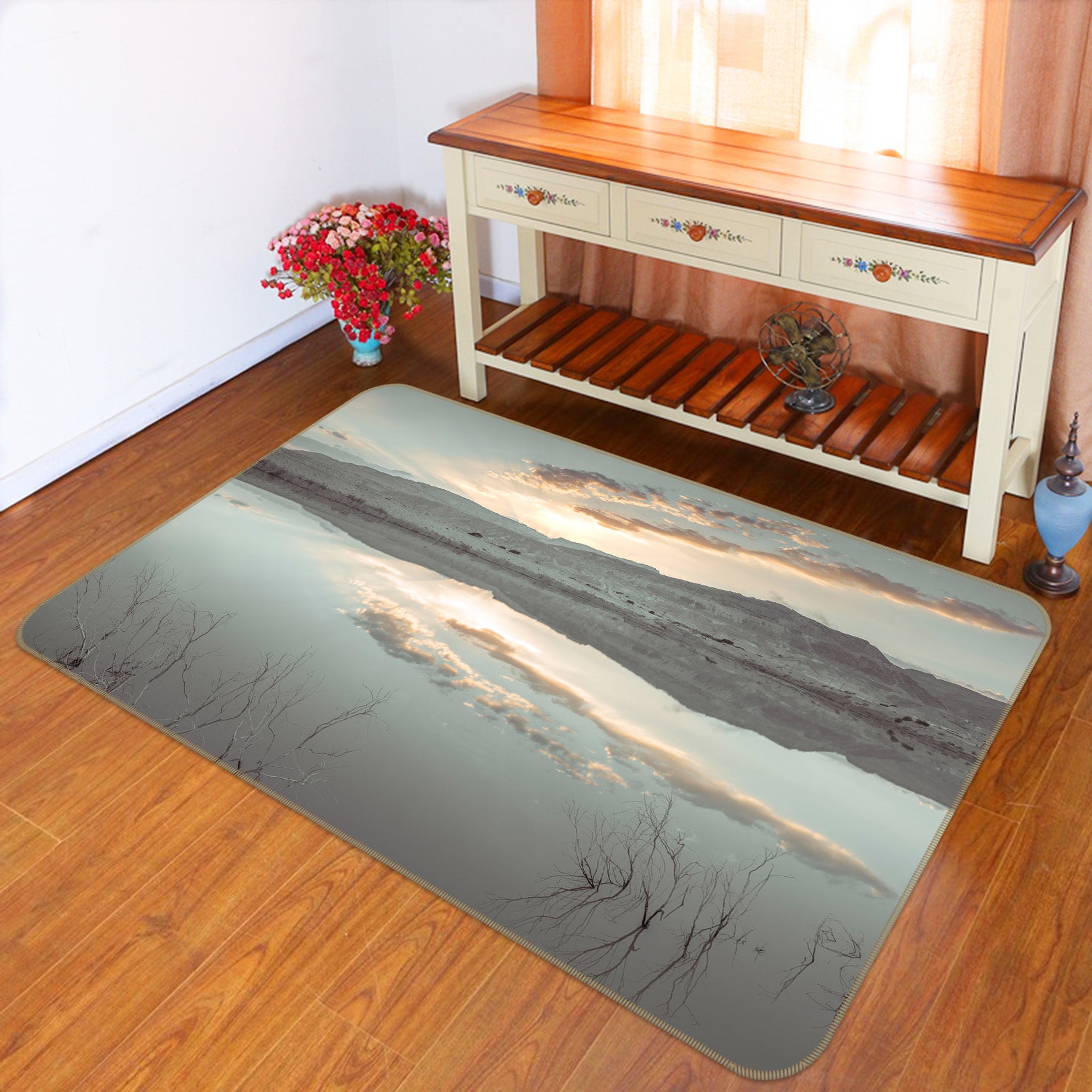 3D Lake Cloud 119 Assaf Frank Rug Non Slip Rug Mat