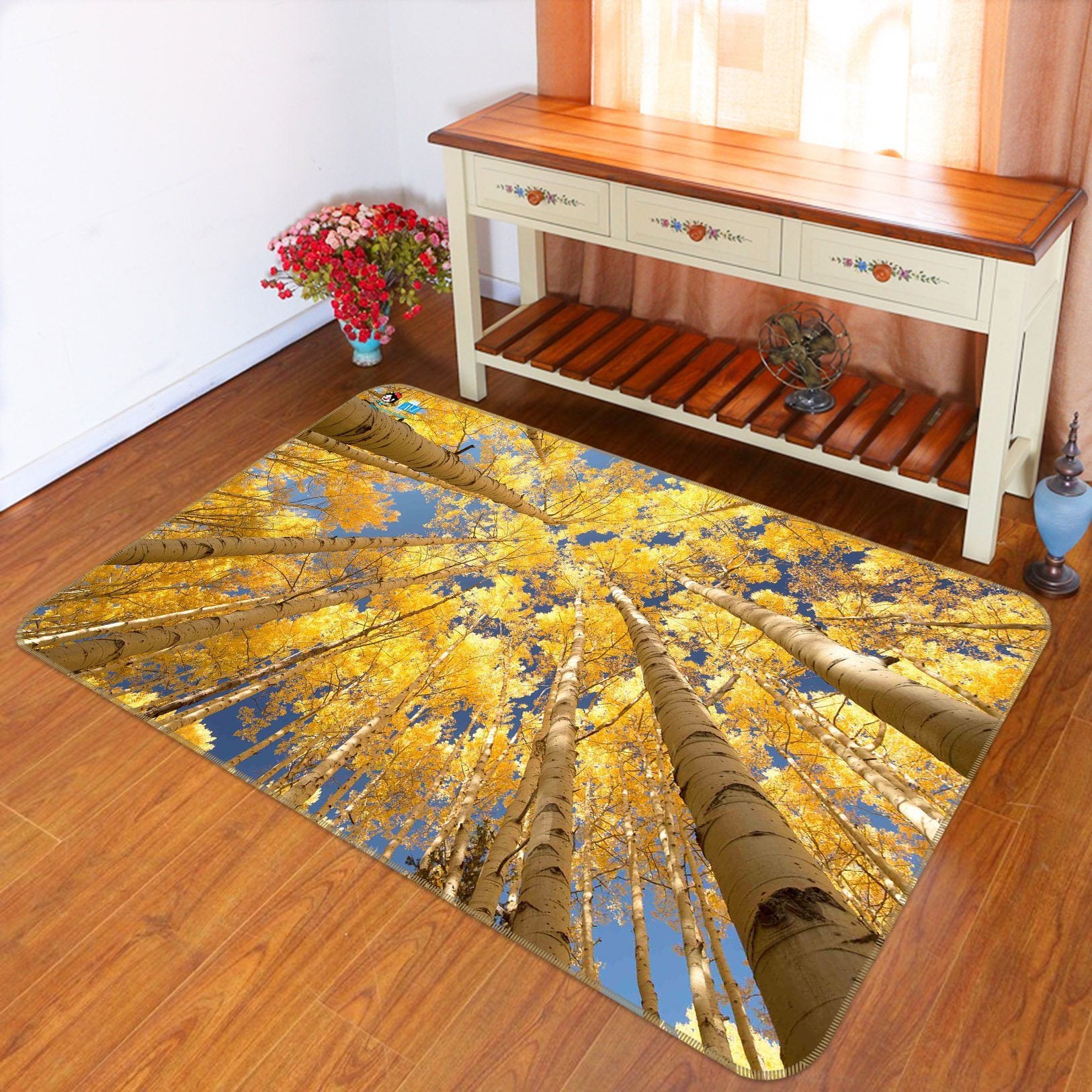 3D Sky Maple Forest 446 Non Slip Rug Mat Mat AJ Creativity Home 