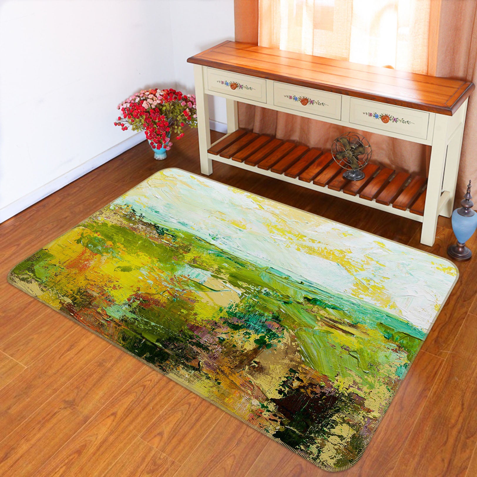 3D Oil Painting Forest 1086 Allan P. Friedlander Rug Non Slip Rug Mat