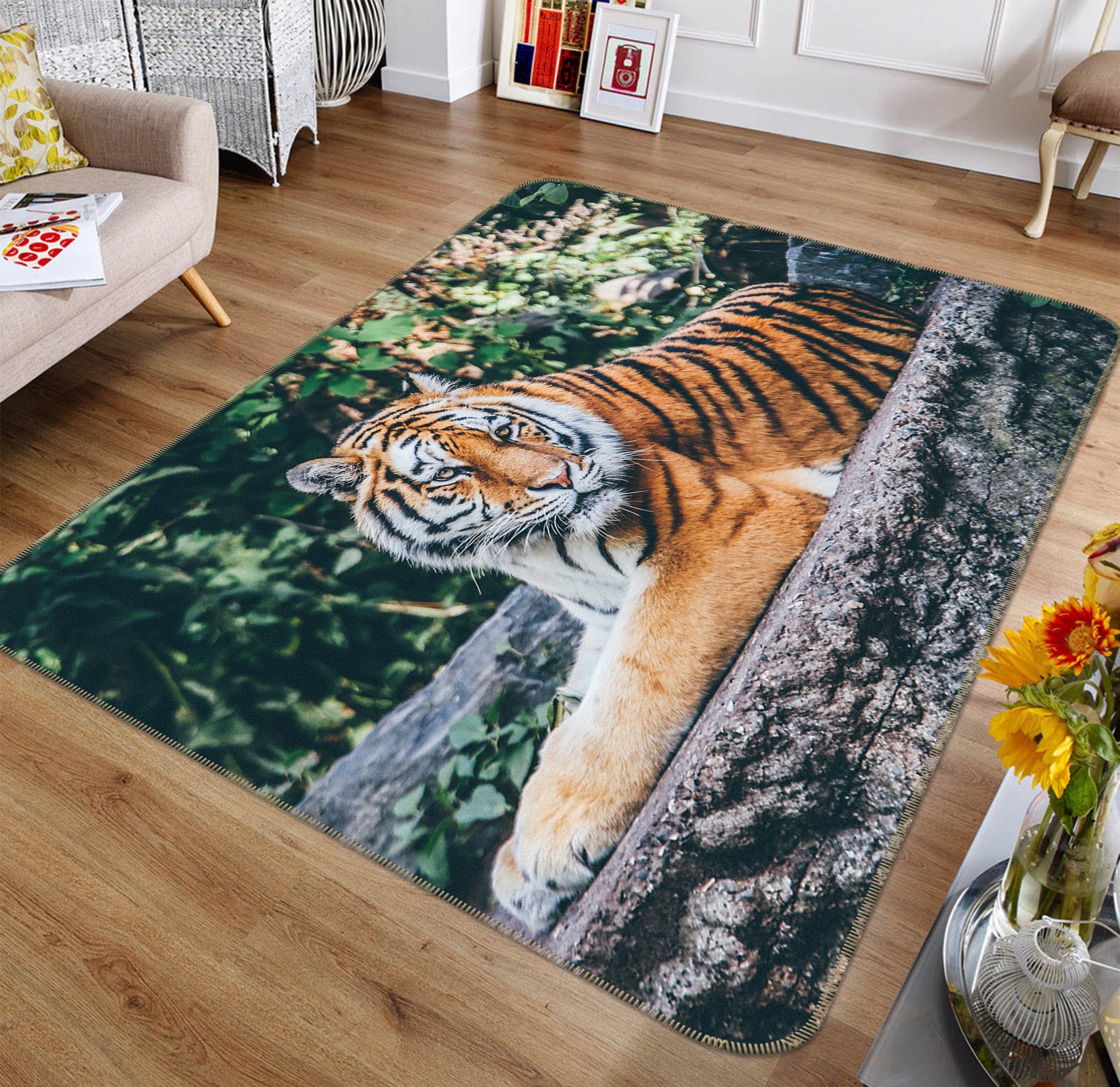 3D Resting Tiger 82076 Animal Non Slip Rug Mat