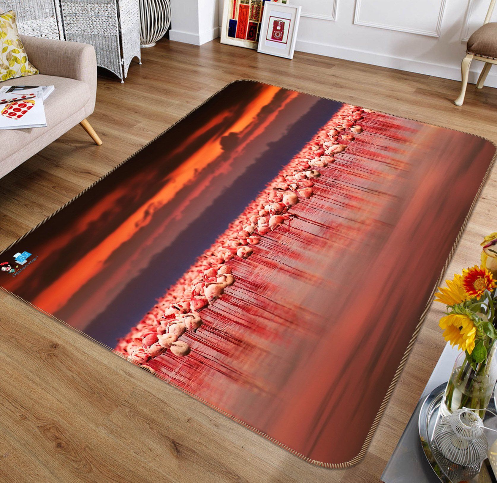 3D Flamingo River 401 Non Slip Rug Mat Mat AJ Creativity Home 