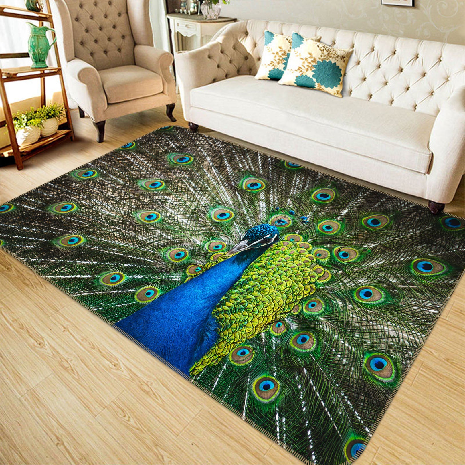 3D Peacock 68208 Animal Non Slip Rug Mat