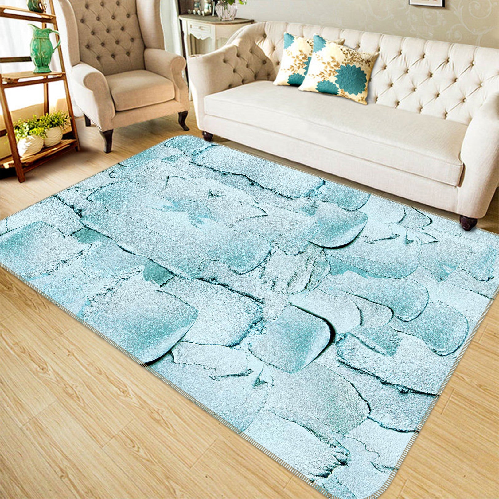 3D Blue Pigment 061 Uta Naumann Rug Non Slip Rug Mat