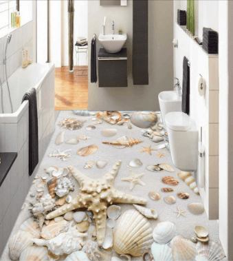 3D White Starfish 392 Floor Mural Wallpaper AJ Wallpaper 2 