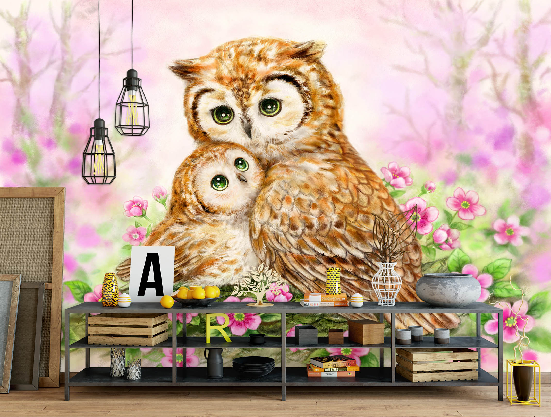 3D Cartoon Owl 5535 Kayomi Harai Wall Mural Wall Murals